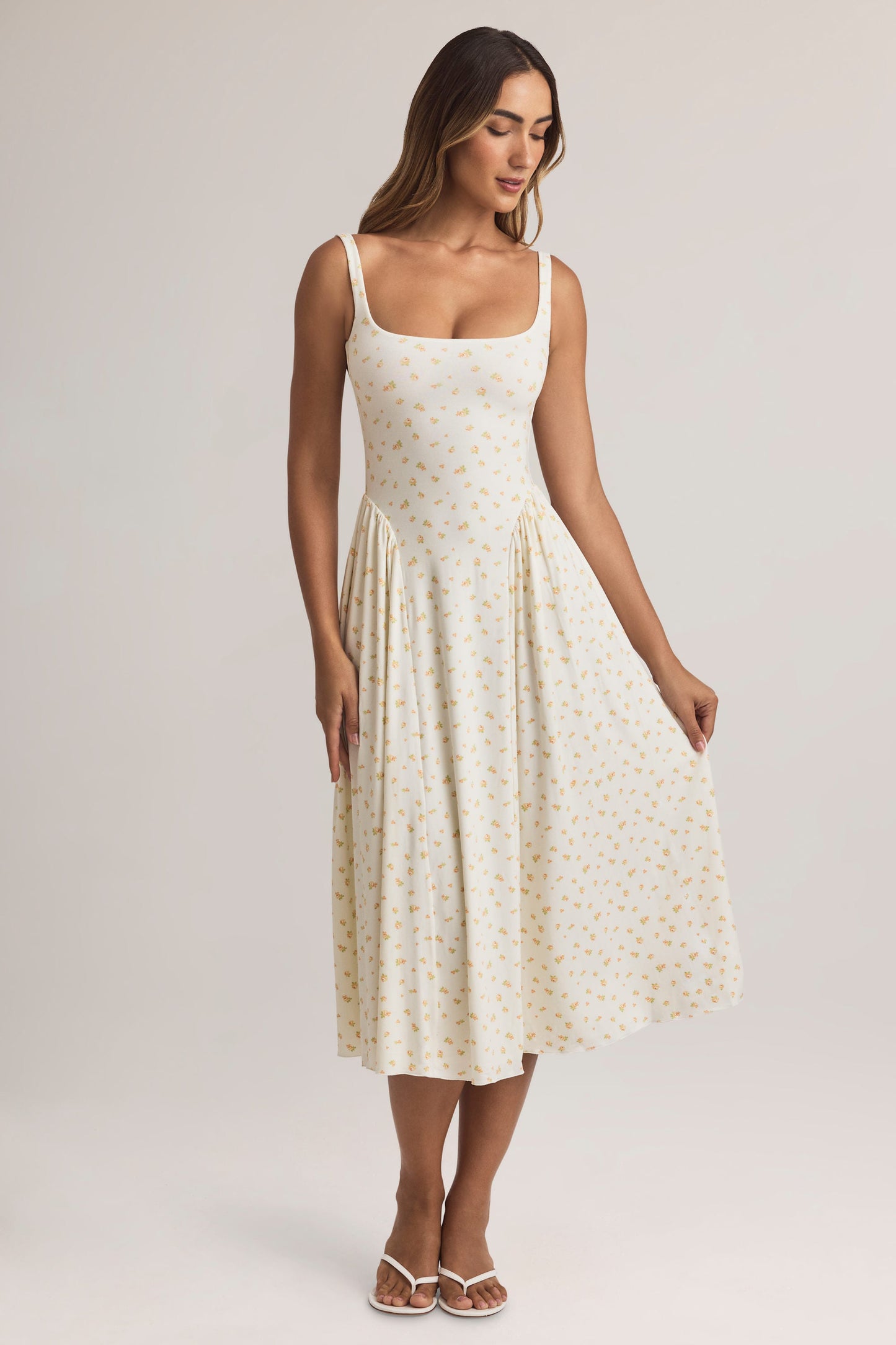 Modal A-Line Midaxi Dress in Floral Print