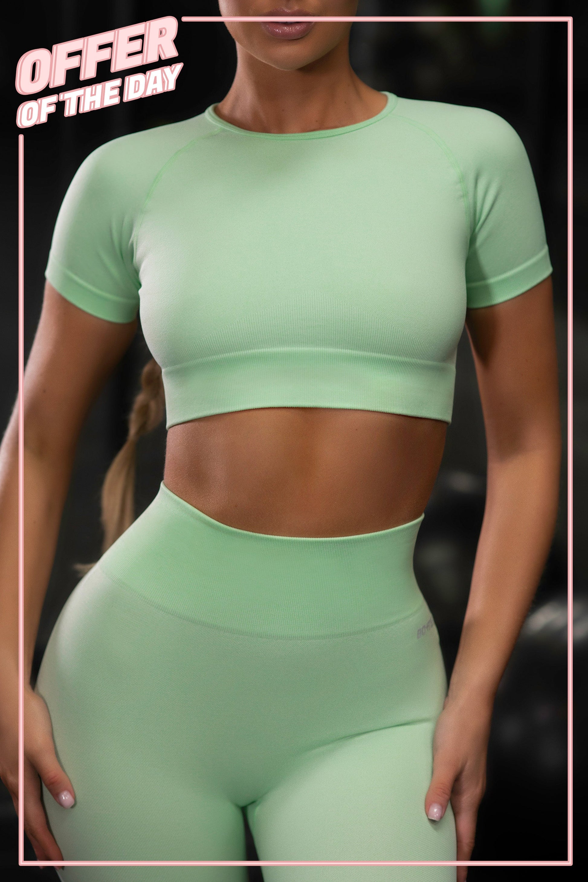 Determined Seamless Crop Top in Green