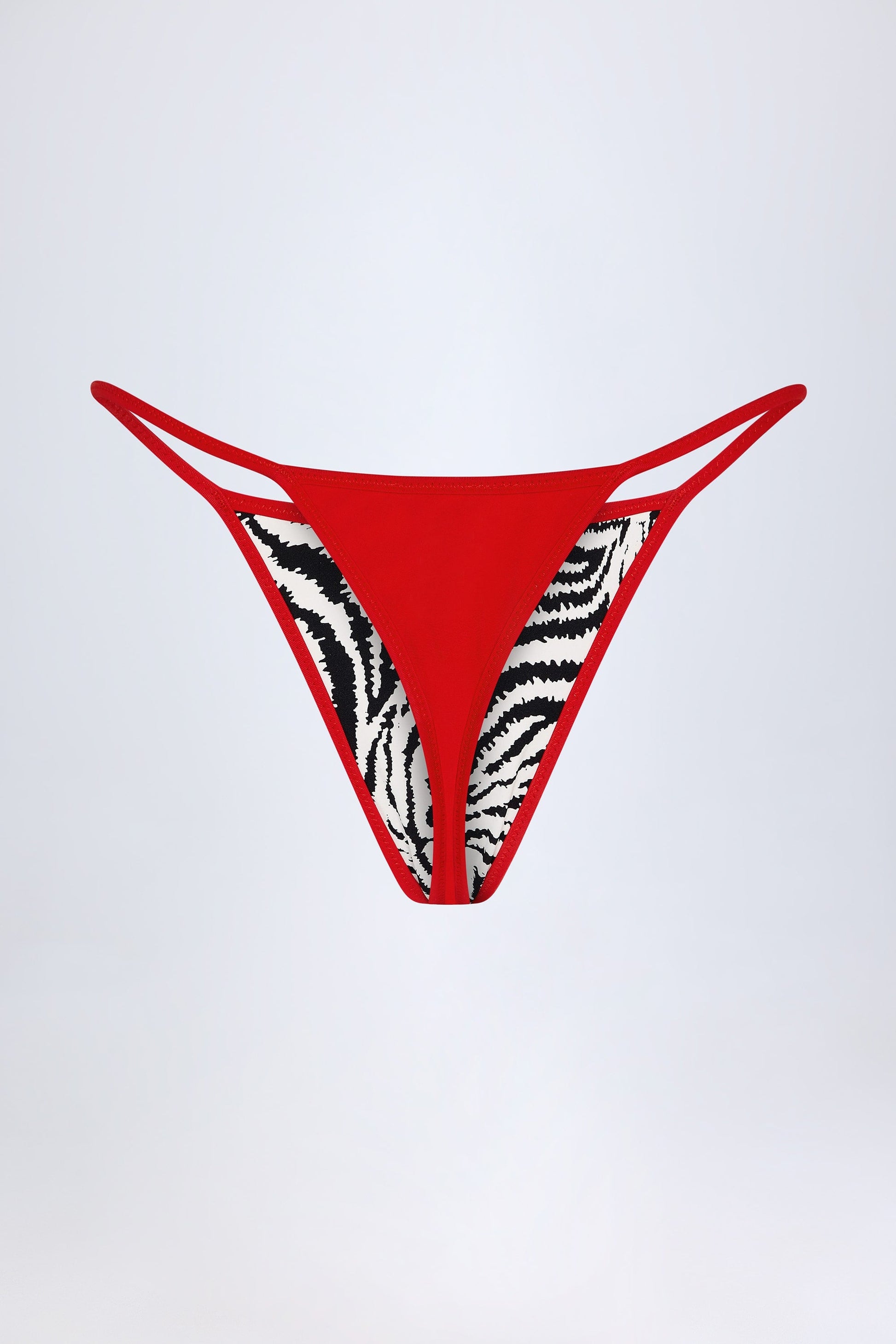 Thong Bikini Bottoms in Zebra Print