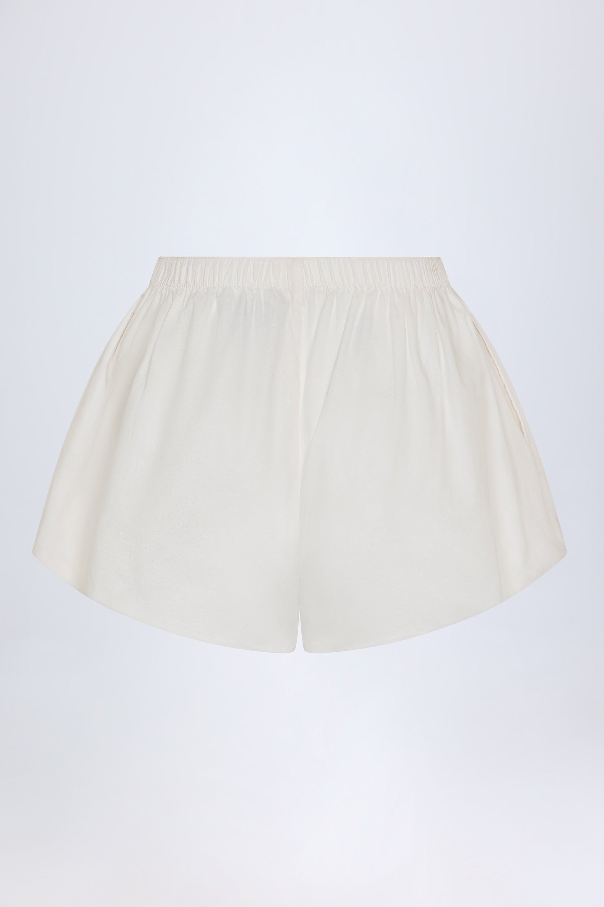 Tie-Front Cotton-Poplin Shorts in White