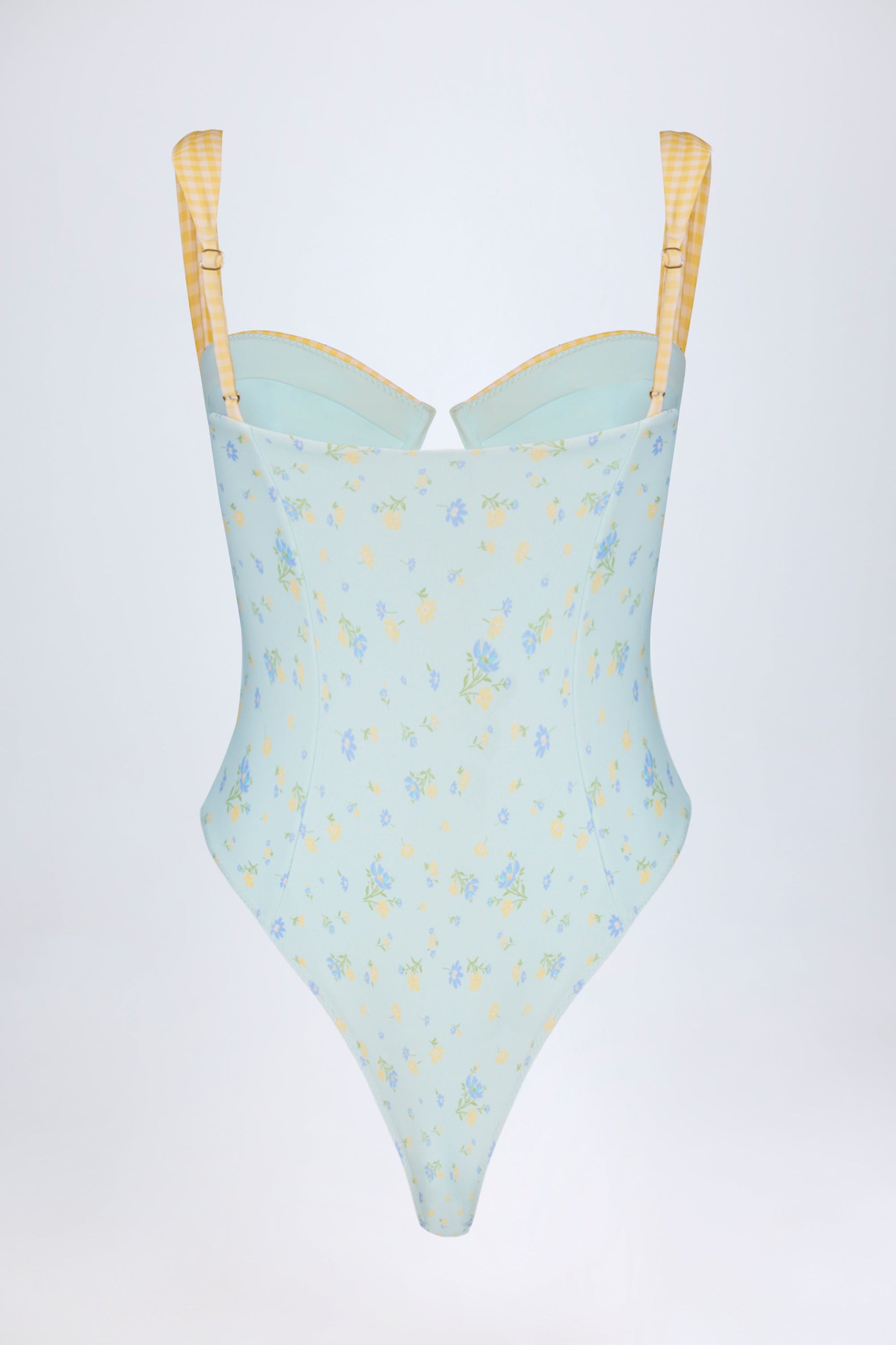 Underwired Balconette Swimsuit in Blue Floral
