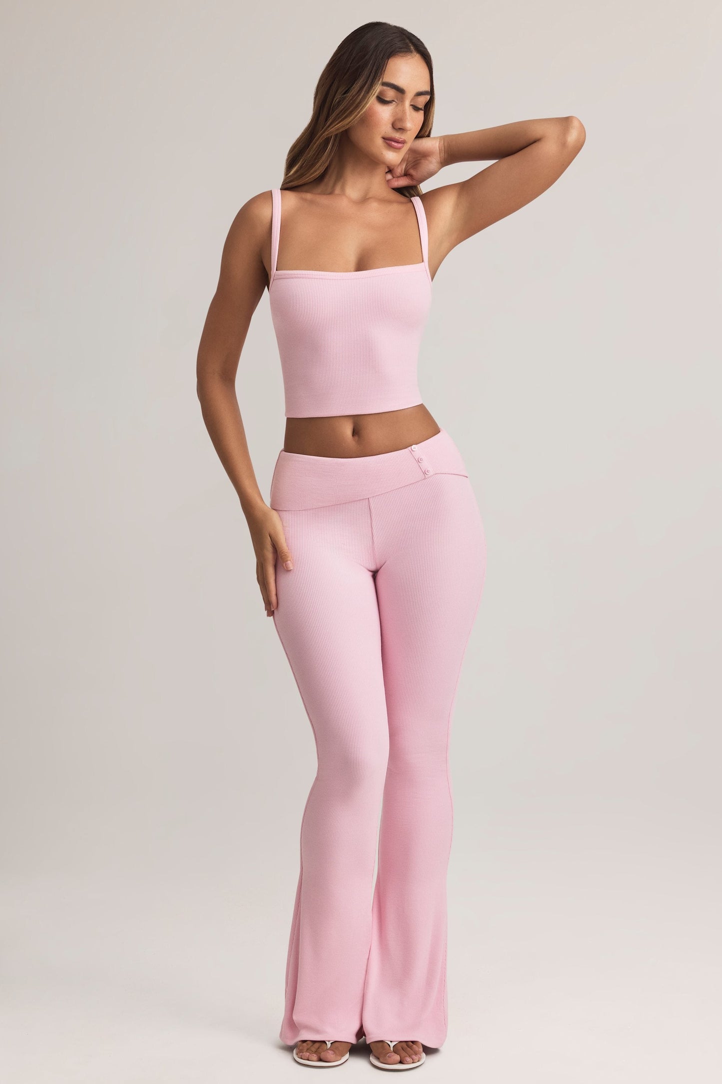 Modal Square-Neck Camisole Top in Pastel Pink