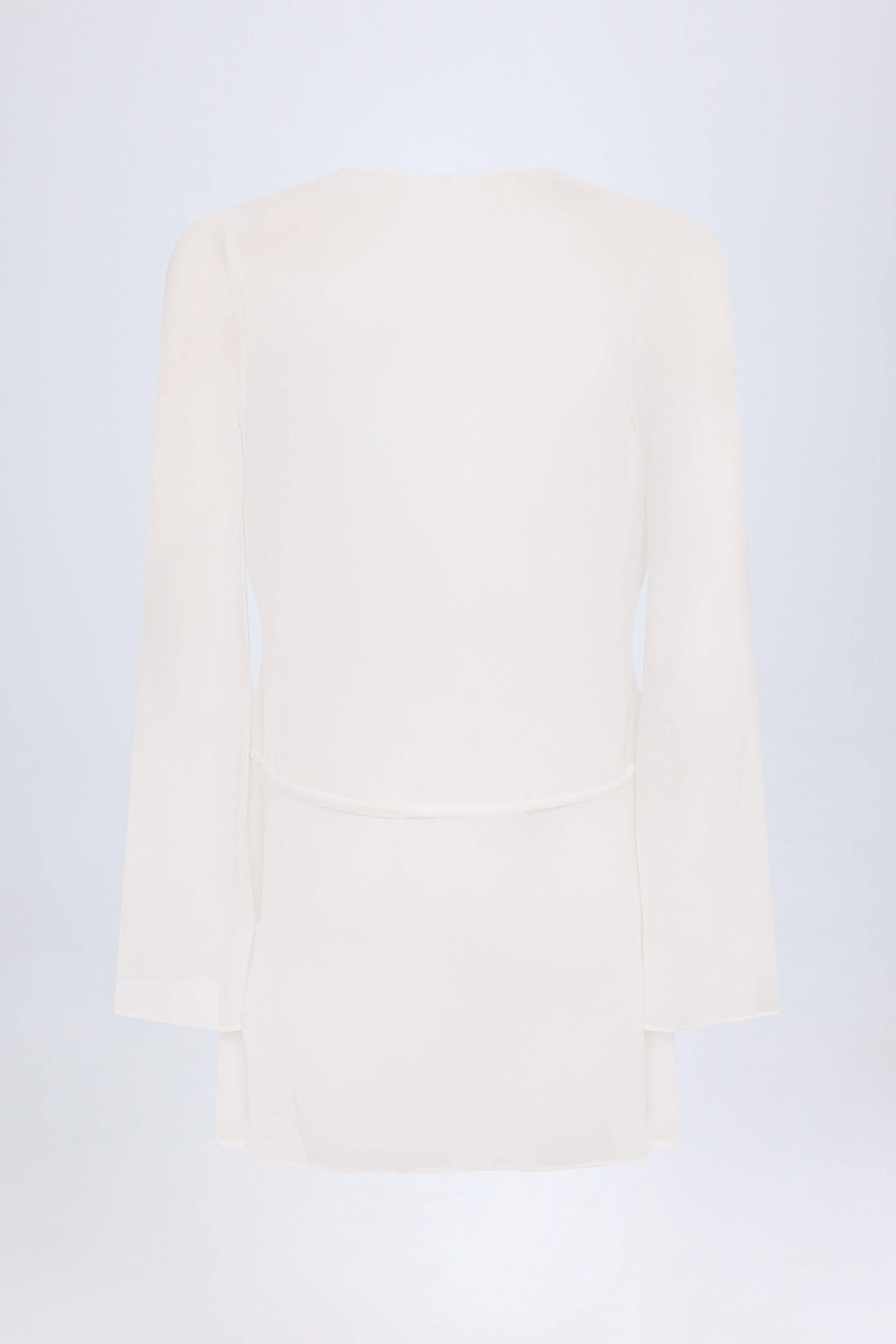 Cowl-Neck Mini Dress in White