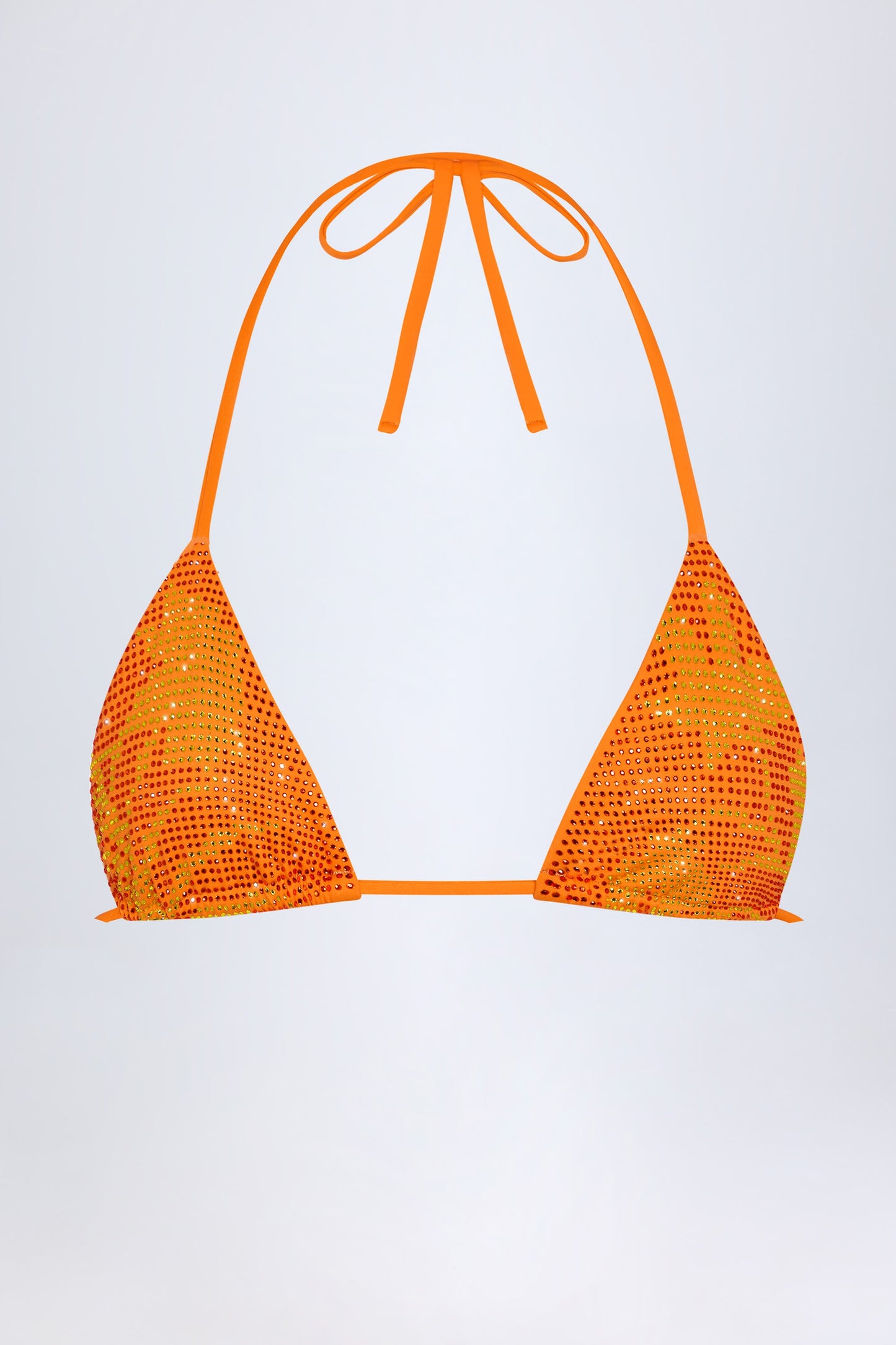 Triangle Bikini Top in Orange Tropical Print