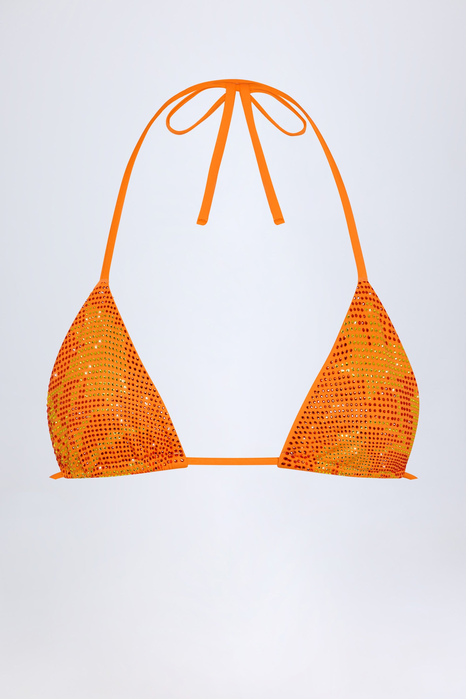 Triangle Bikini Top in Orange Tropical Print
