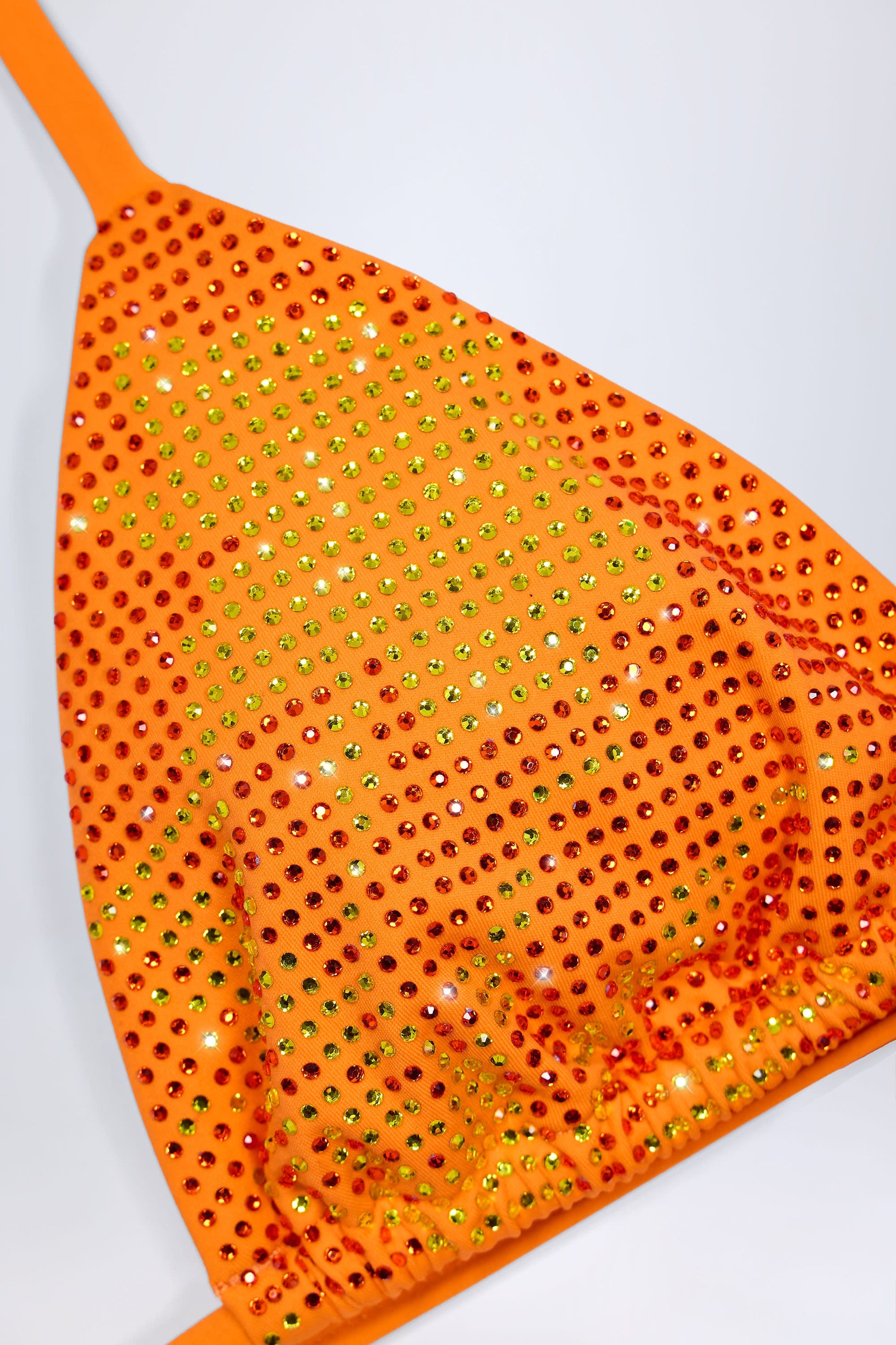 Triangle Bikini Top in Orange Tropical Print