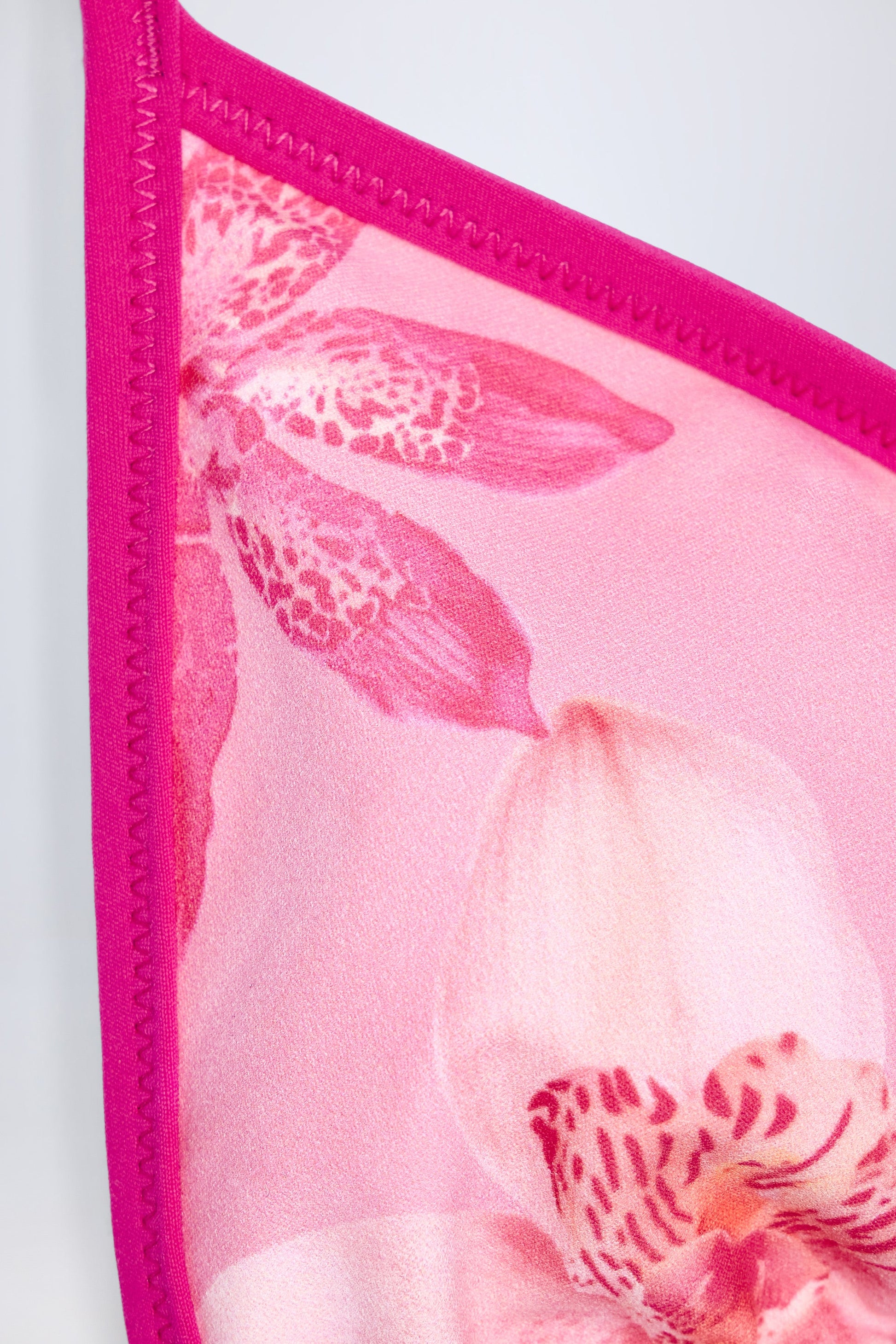 Triangle Bikini Top in Pink Orchid Print