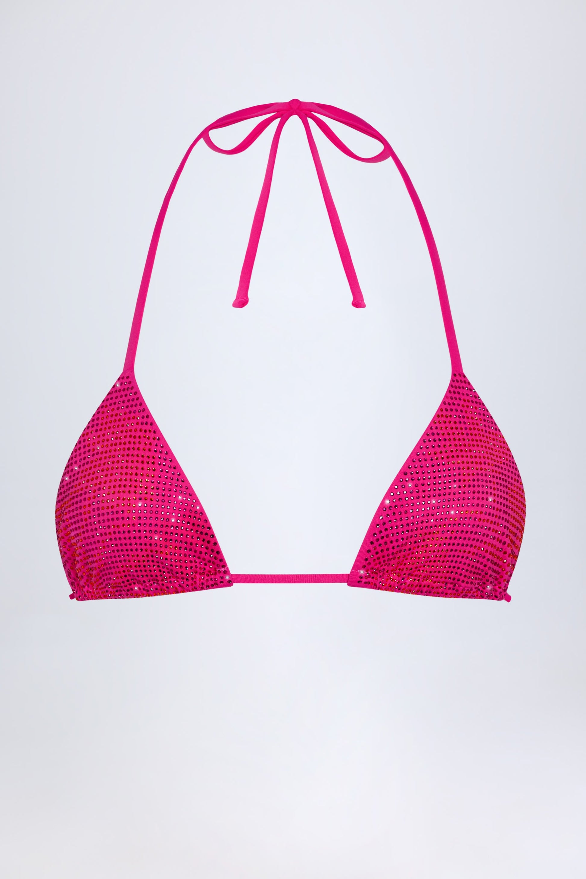 Triangle Bikini Top in Pink Tropical Print