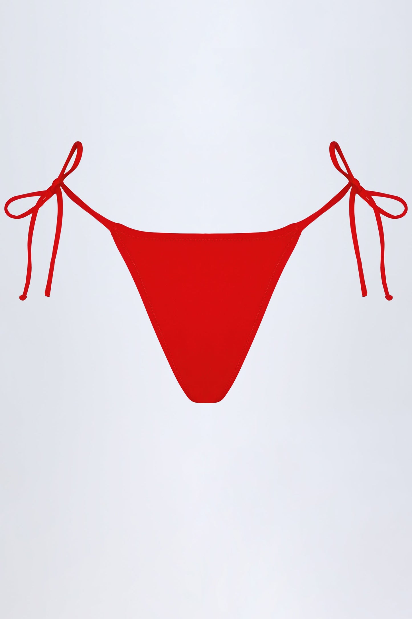 Side-Tie Cheeky Bikini Bottoms in Fiery Red