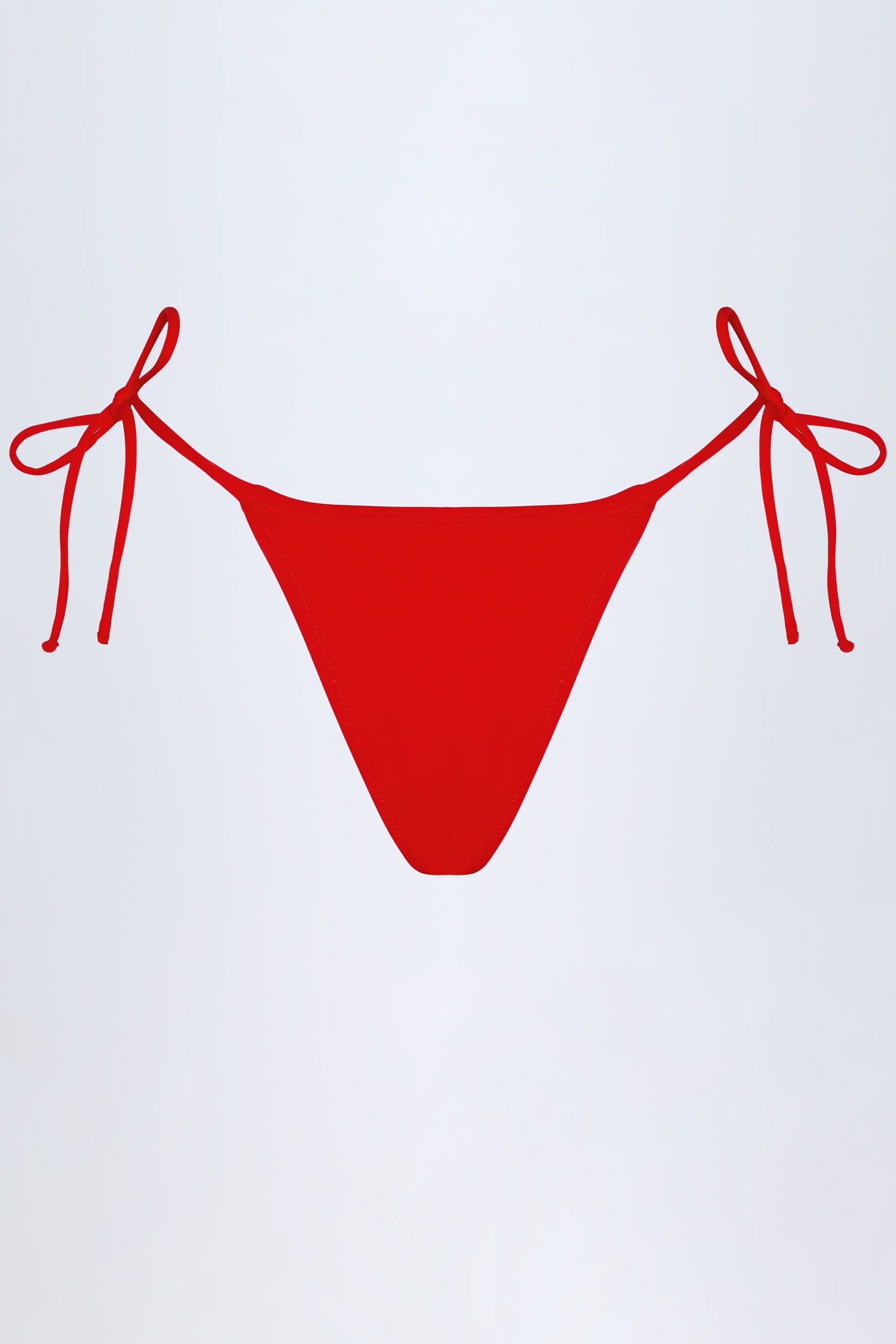 Side-Tie Cheeky Bikini Bottoms in Fiery Red