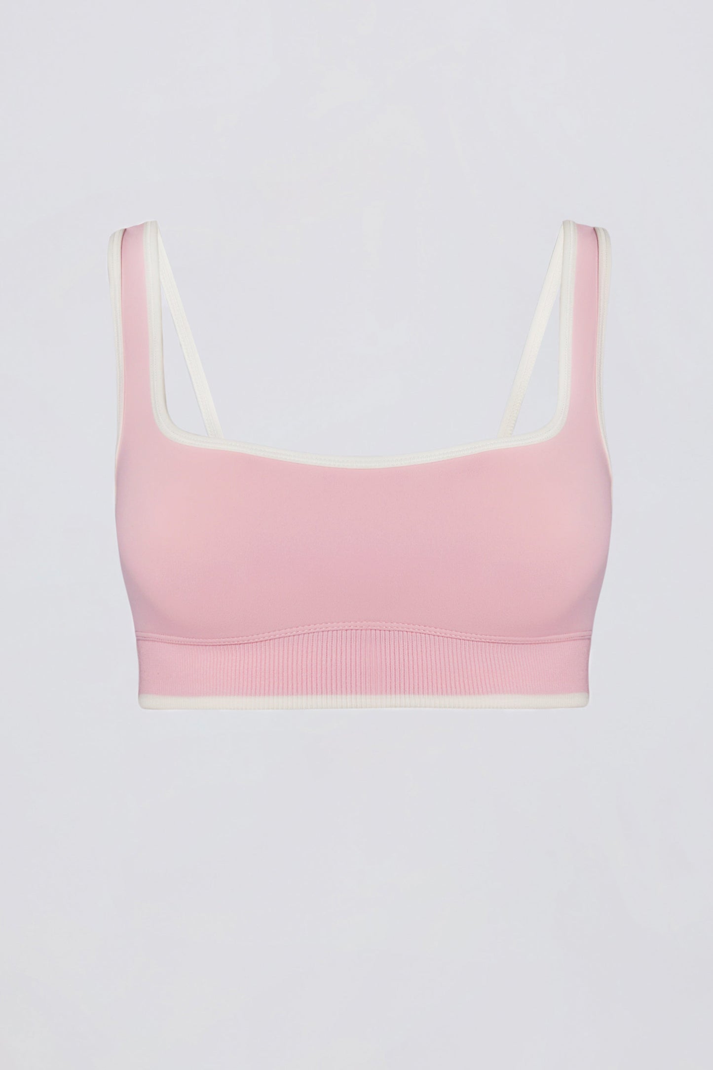 Soft Active Contrast Sports Bra in Powder Pink