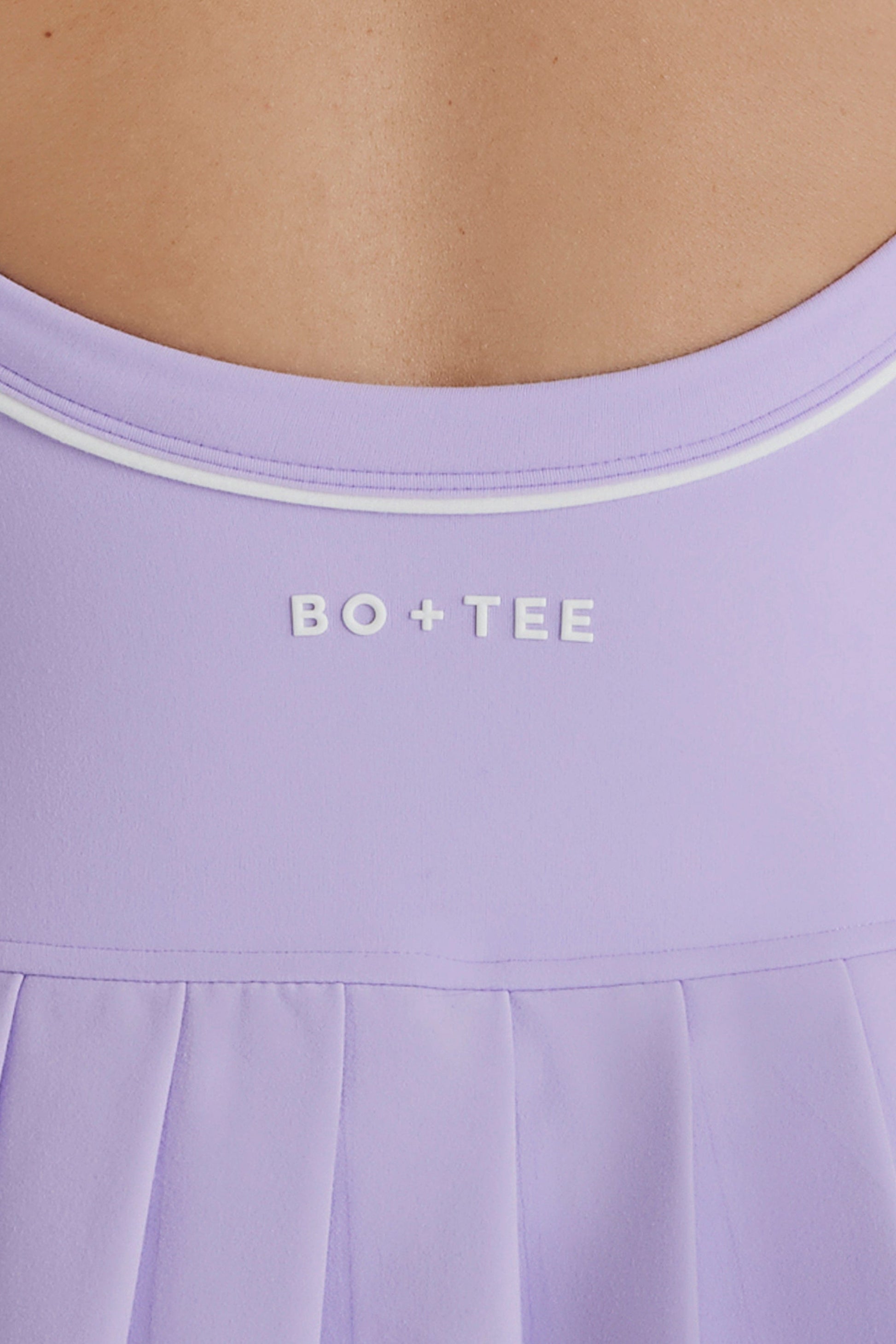 Soft Active Cross-Back Pleated Tennis Dress in Lilac