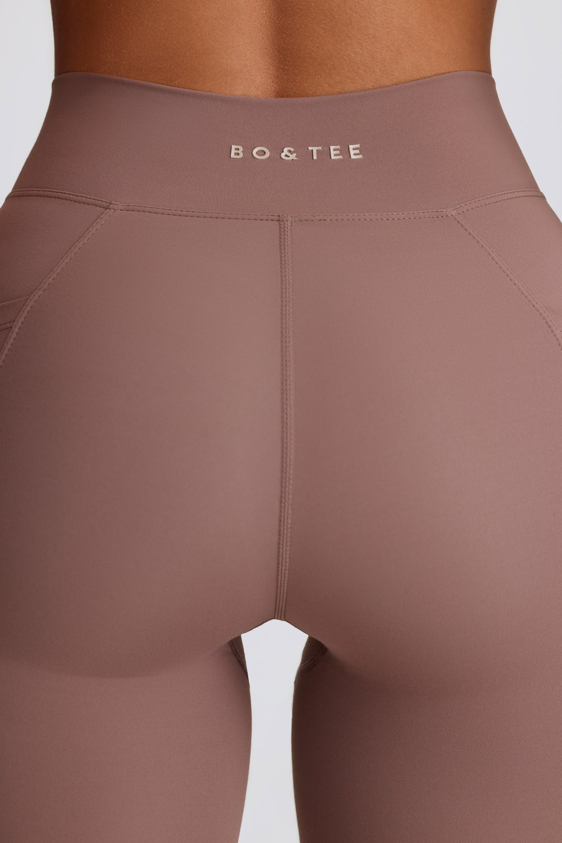 Soft Active Crossover Flared Trousers in Mocha