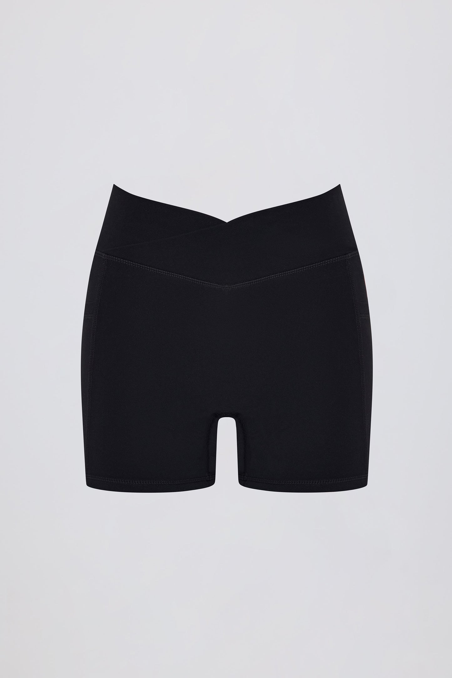 Soft Active Crossover Pocket Shorts in Black