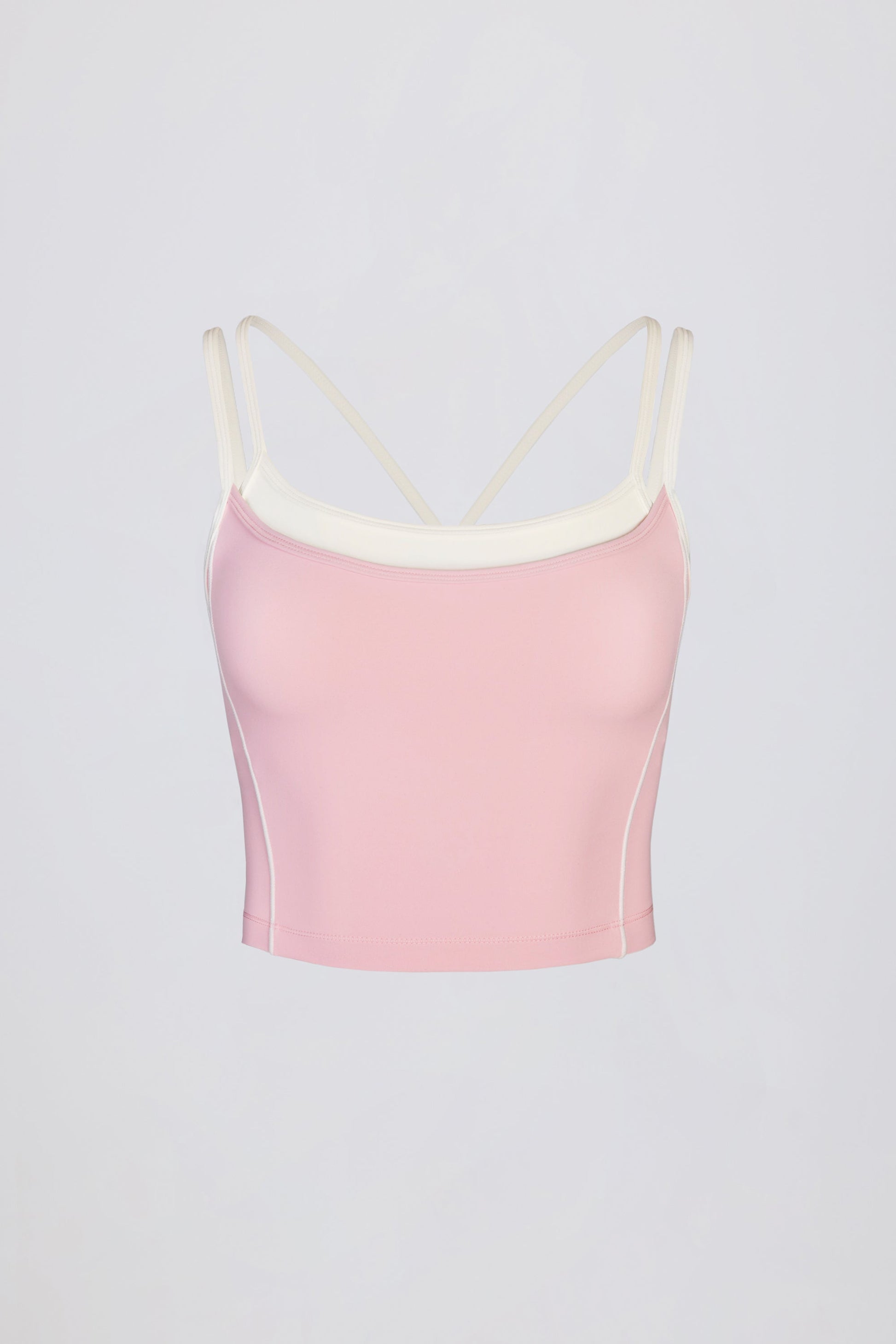 Soft Active Layered Tank Top in Powder Pink