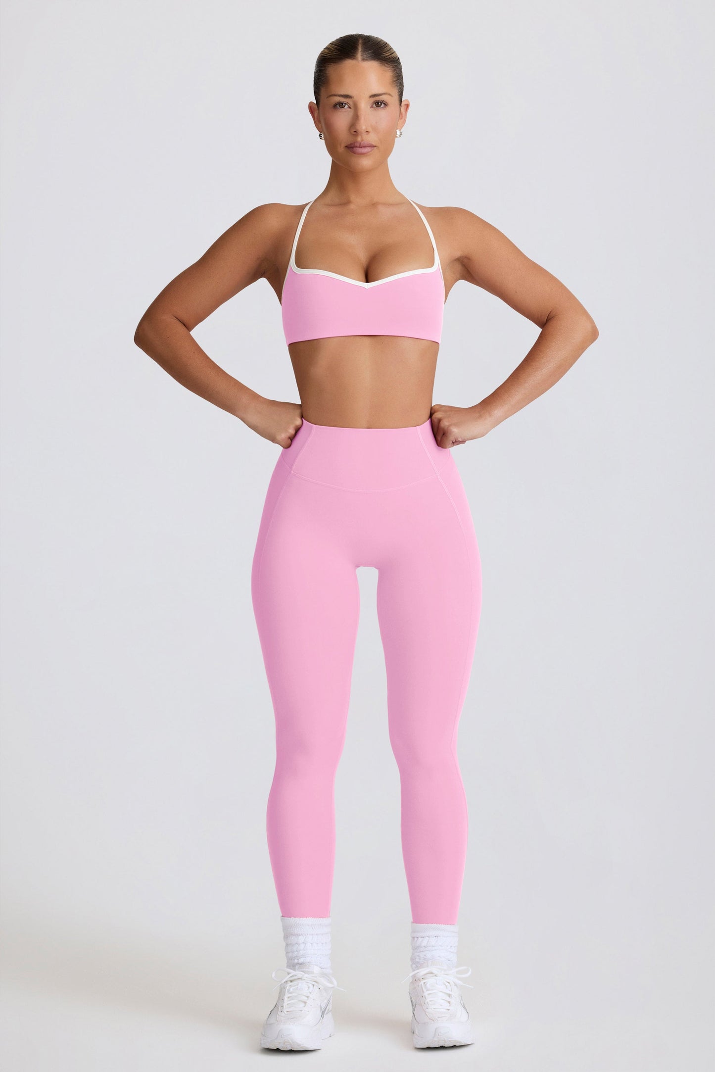 Soft Active Mid-Rise Leggings in Baby Pink