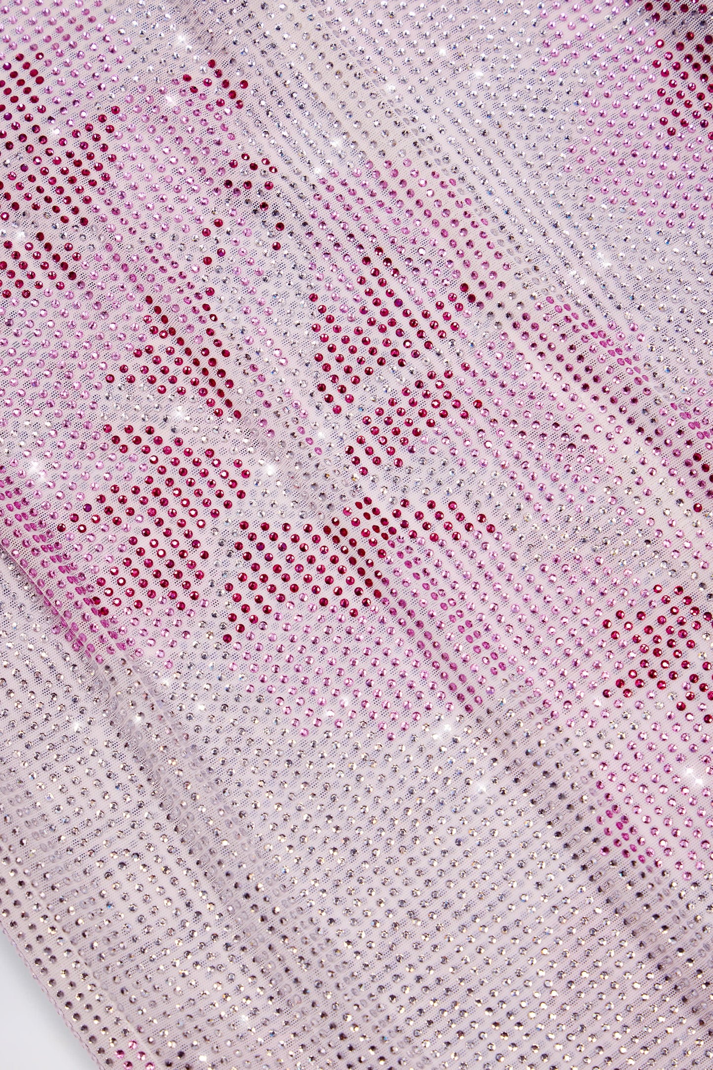 Embellished Cowl-Neck Maxi Dress in Pink White Hotfix