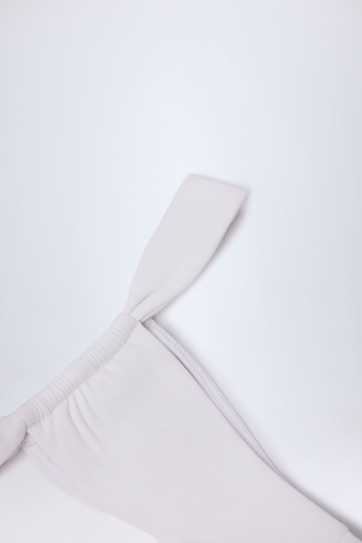 Ruched Thong Bikini Bottoms in White