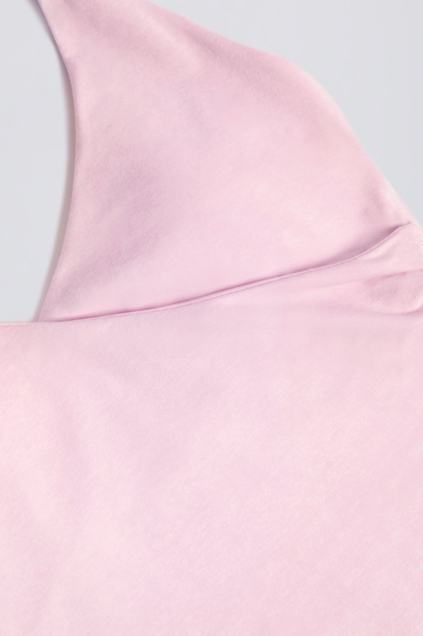 Wrap Halterneck Tank Top in Pale Pink Marl