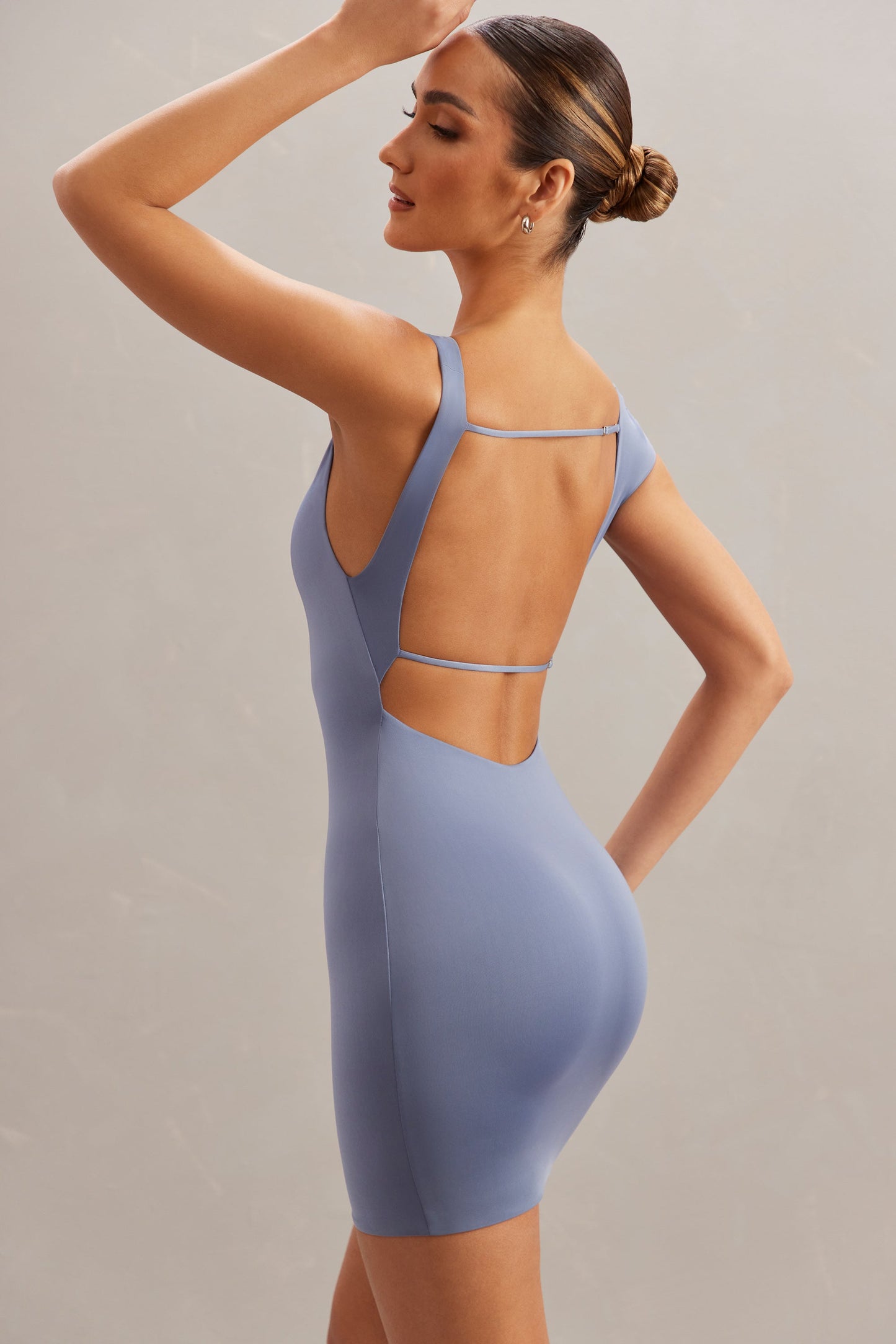 Open Back Mini Dress in Blue