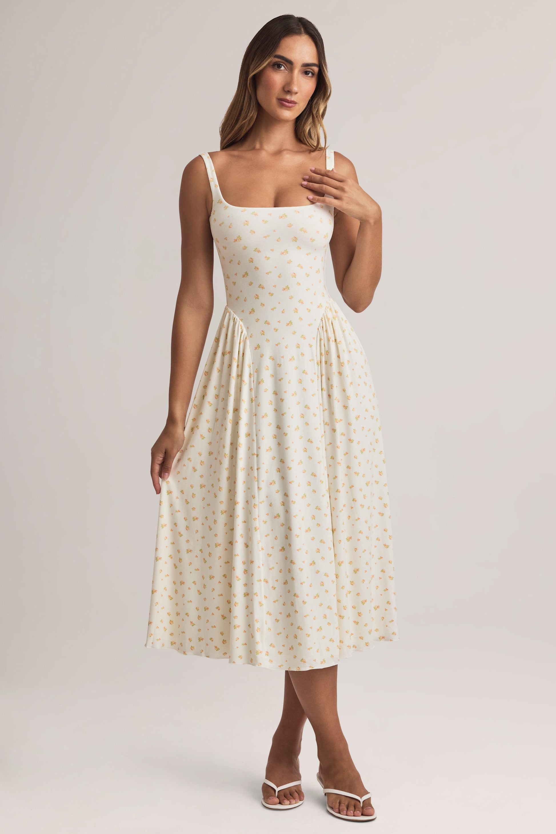 Modal A-Line Midaxi Dress in Floral Print