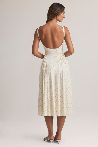 Modal A-Line Midaxi Dress in Floral Print