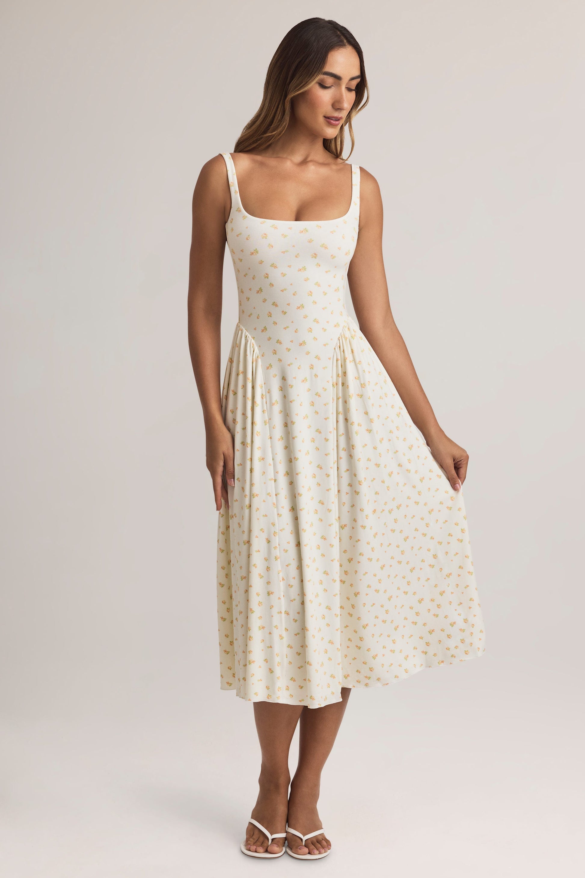 Modal A-Line Midaxi Dress in Floral Print