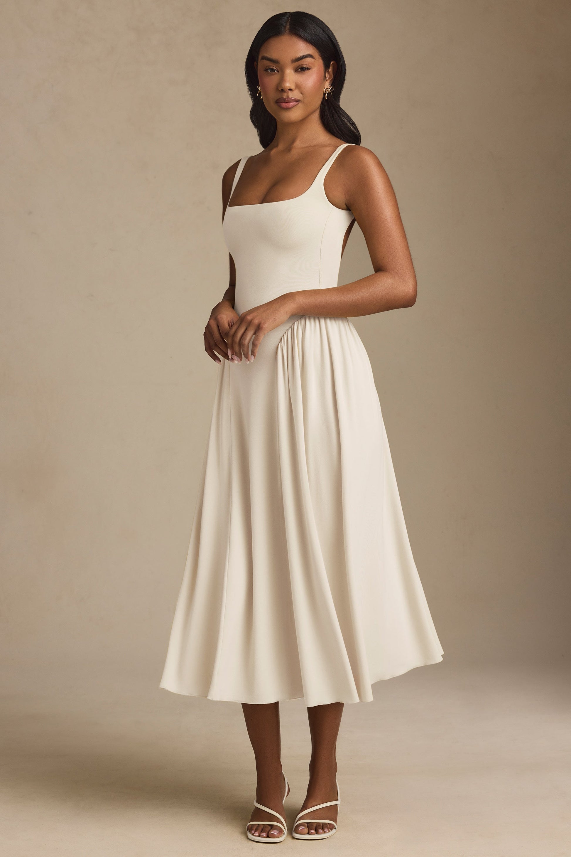 Modal A-Line Midaxi Dress in Ivory
