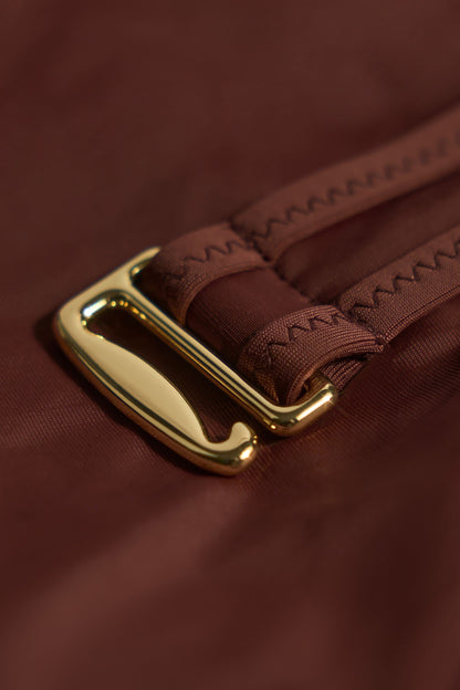 Metallic Layered Swimsuit in Brown