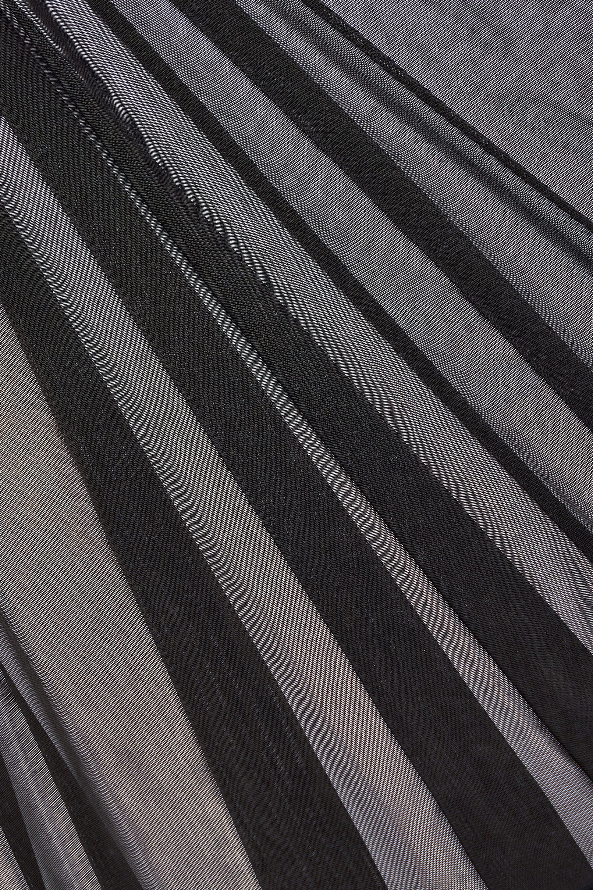 Ruched Hardware-Detail Fishtail Maxi Skirt in Black