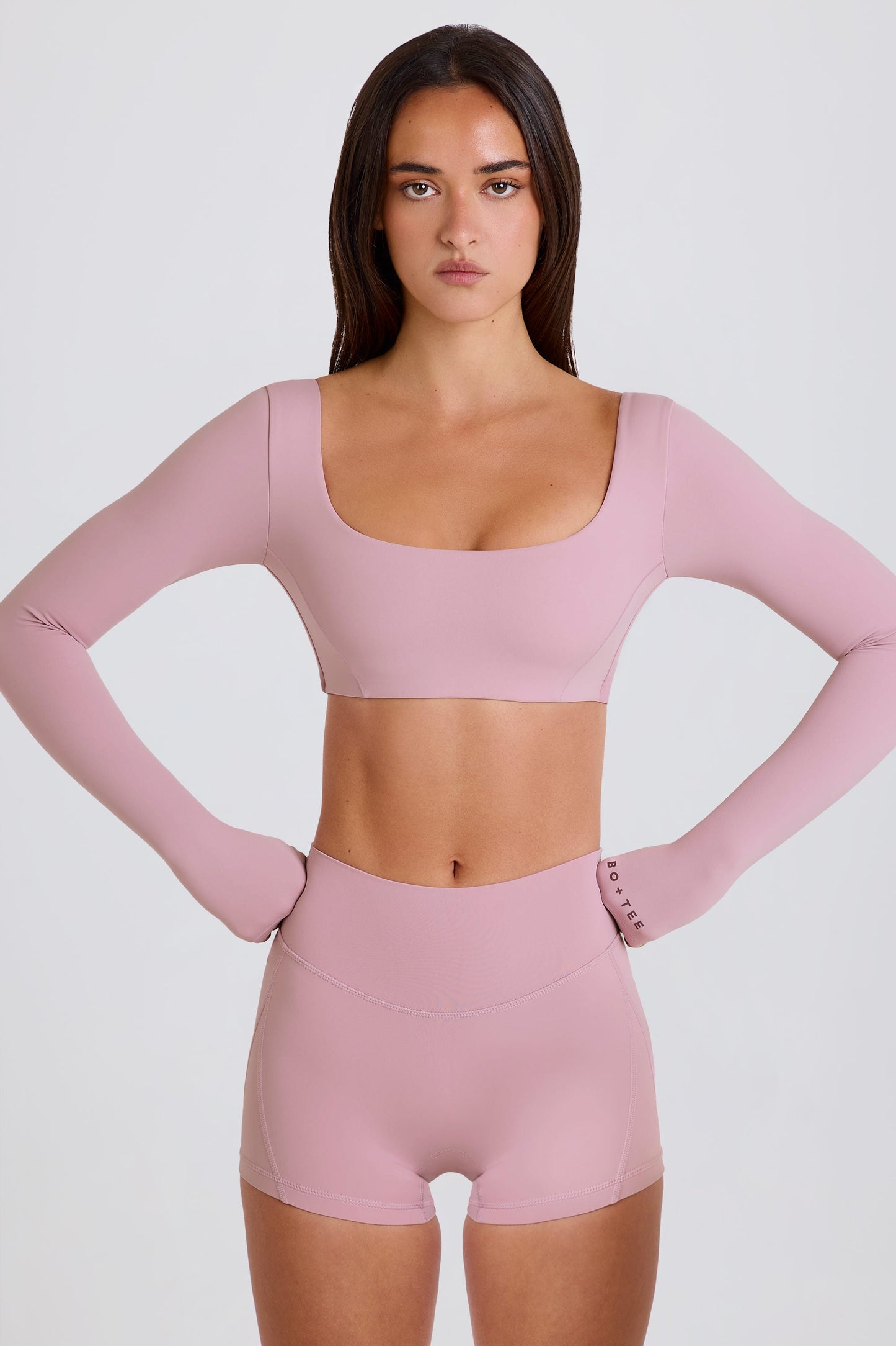 High-Waist Mini Shorts in Mauve