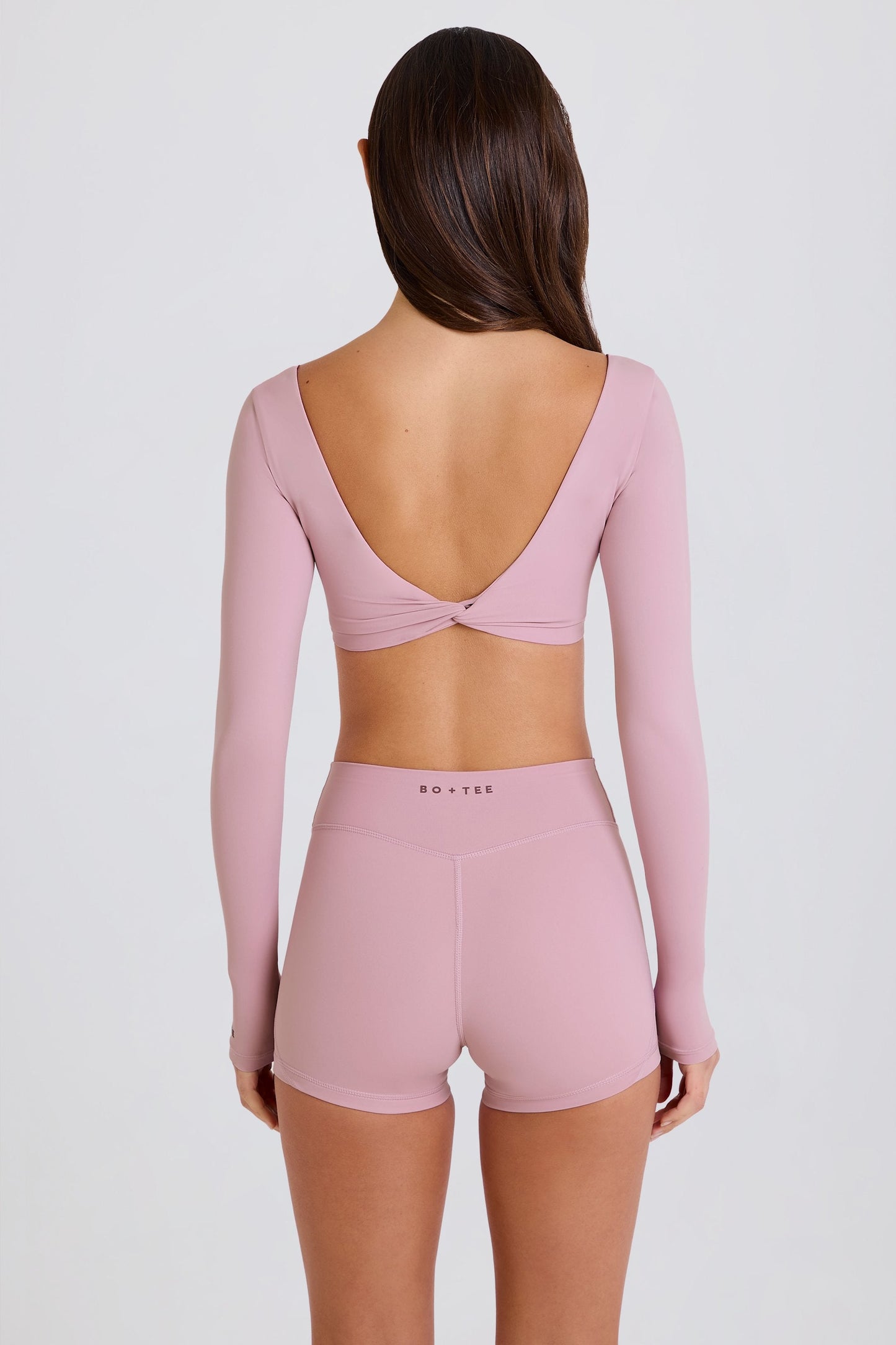 High-Waist Mini Shorts in Mauve