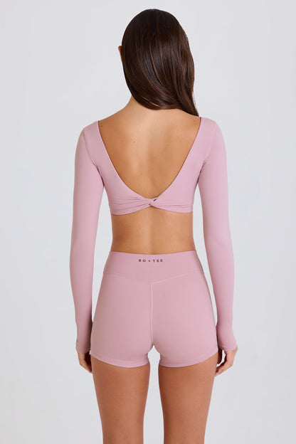 High-Waist Mini Shorts in Mauve