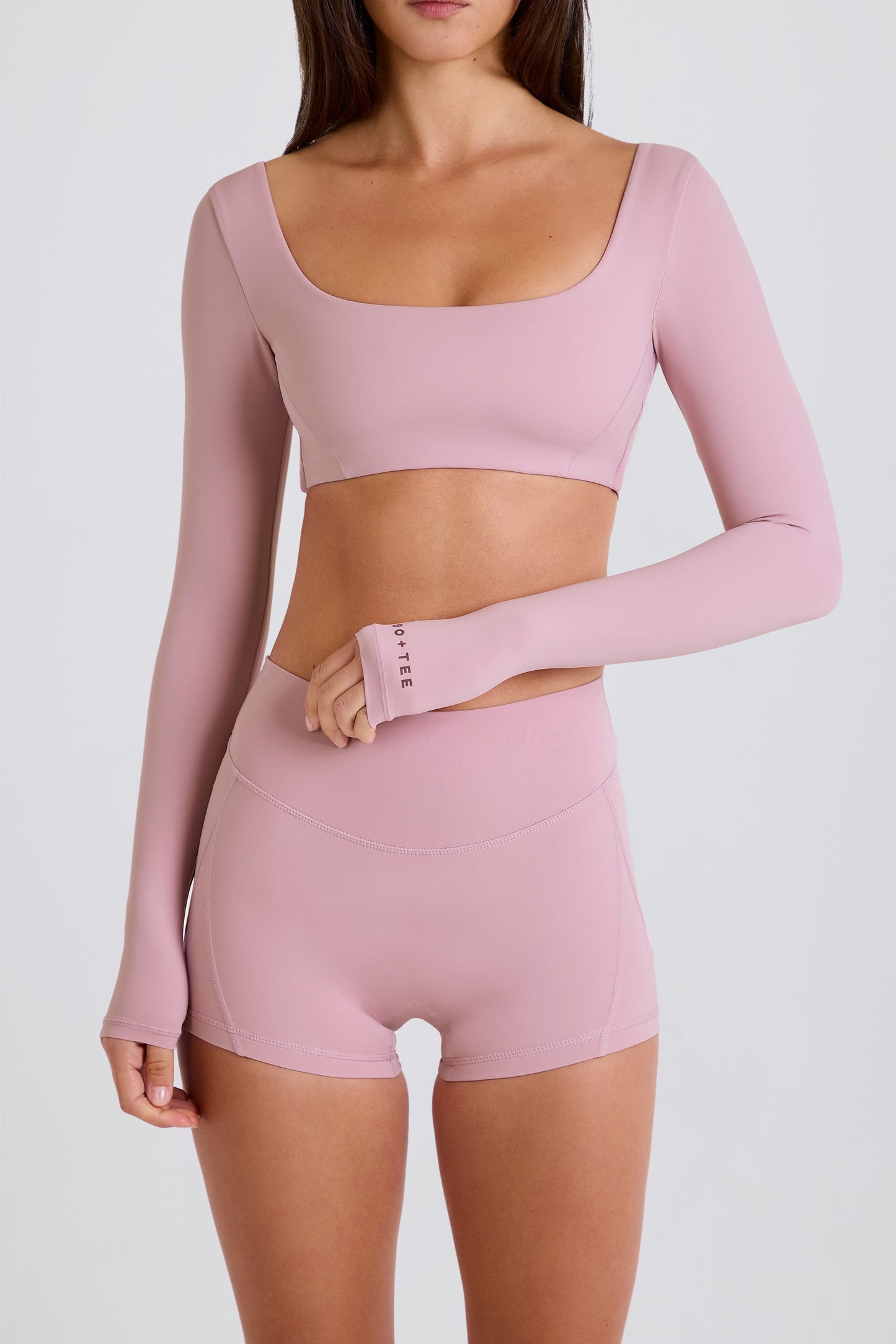 High-Waist Mini Shorts in Mauve