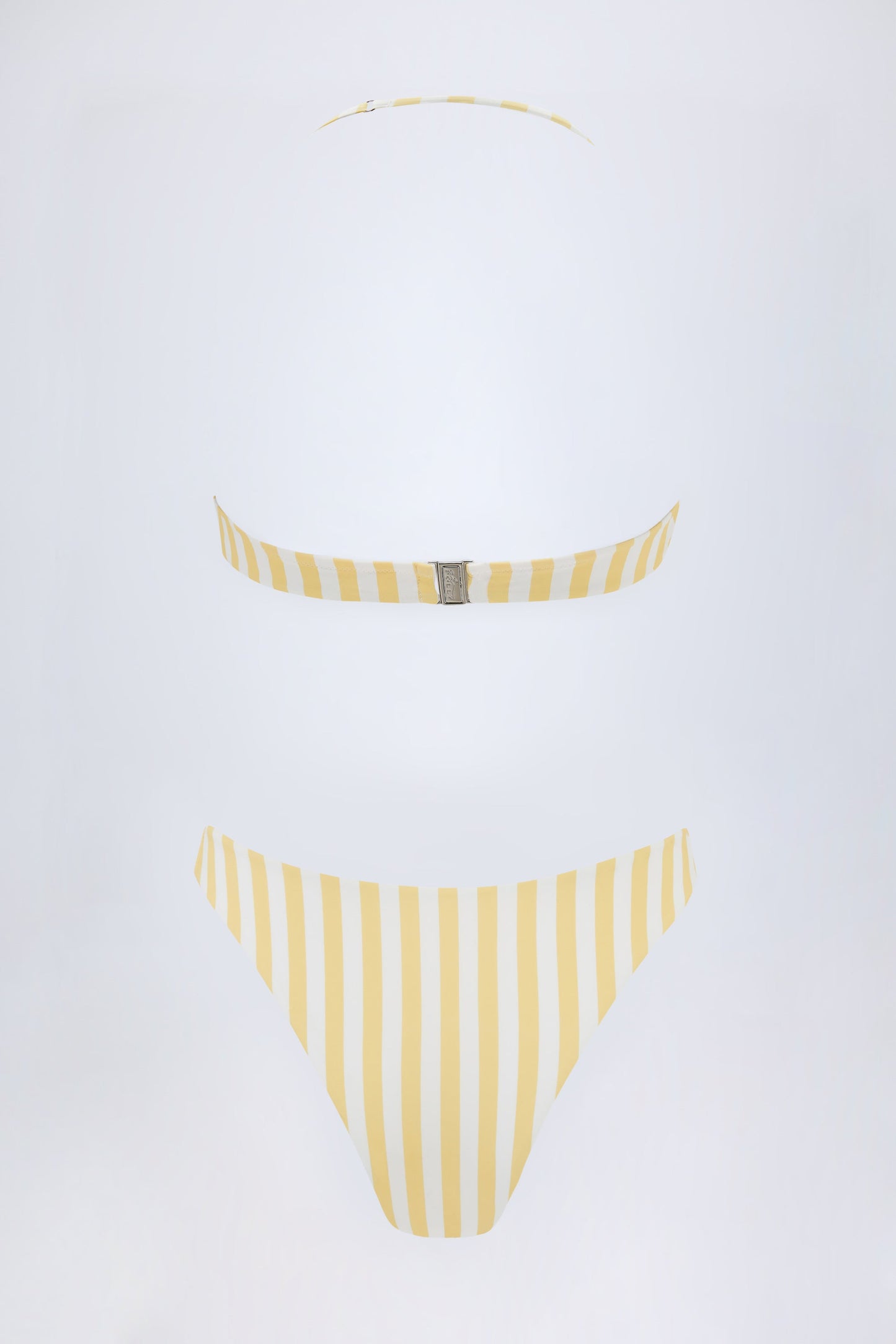 Cut-Out Halterneck Swimsuit in Lemon