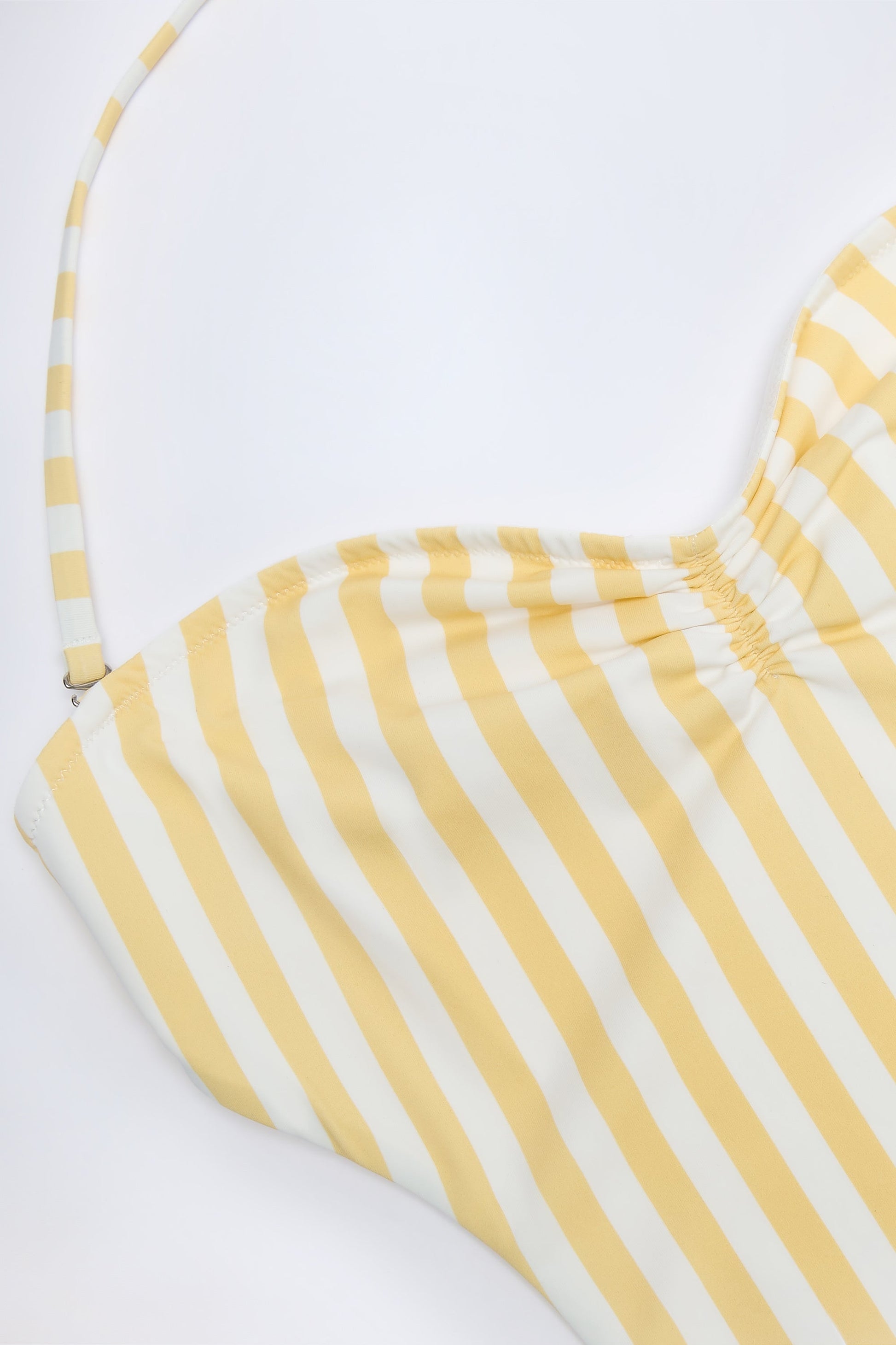 Cut-Out Halterneck Swimsuit in Lemon