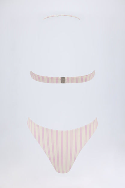 Cut-Out Halterneck Swimsuit in Mauve