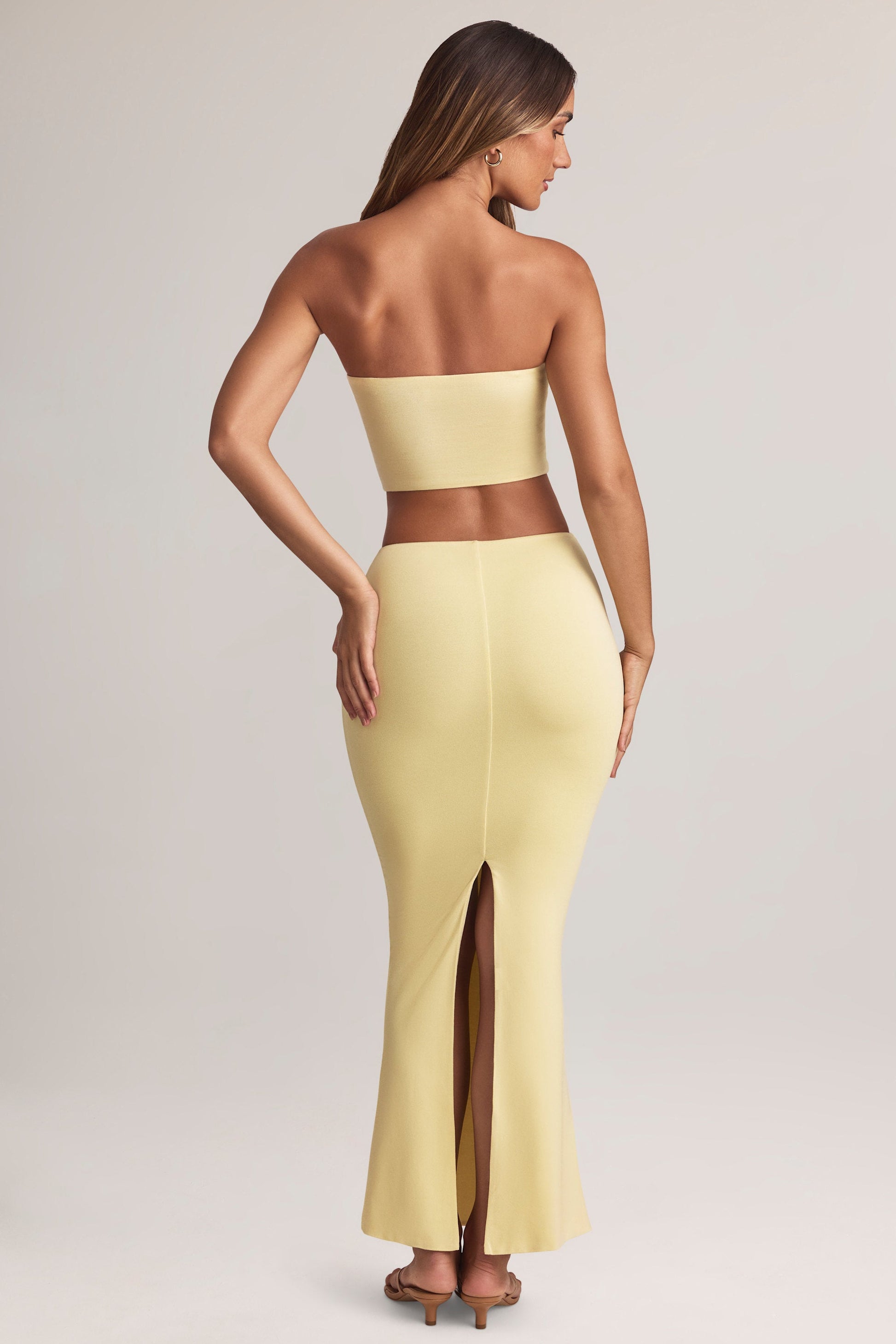 Modal Mid-Rise Maxi Skirt in Lemon Sherbet