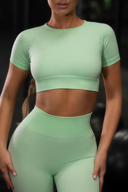 Determined Seamless Crop Top in Green