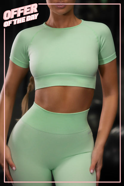 Determined Seamless Crop Top in Green