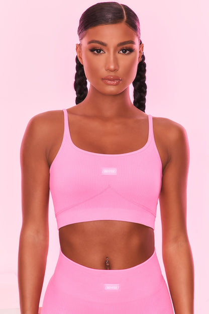 Ribbed Longline Vest in Candy Pink