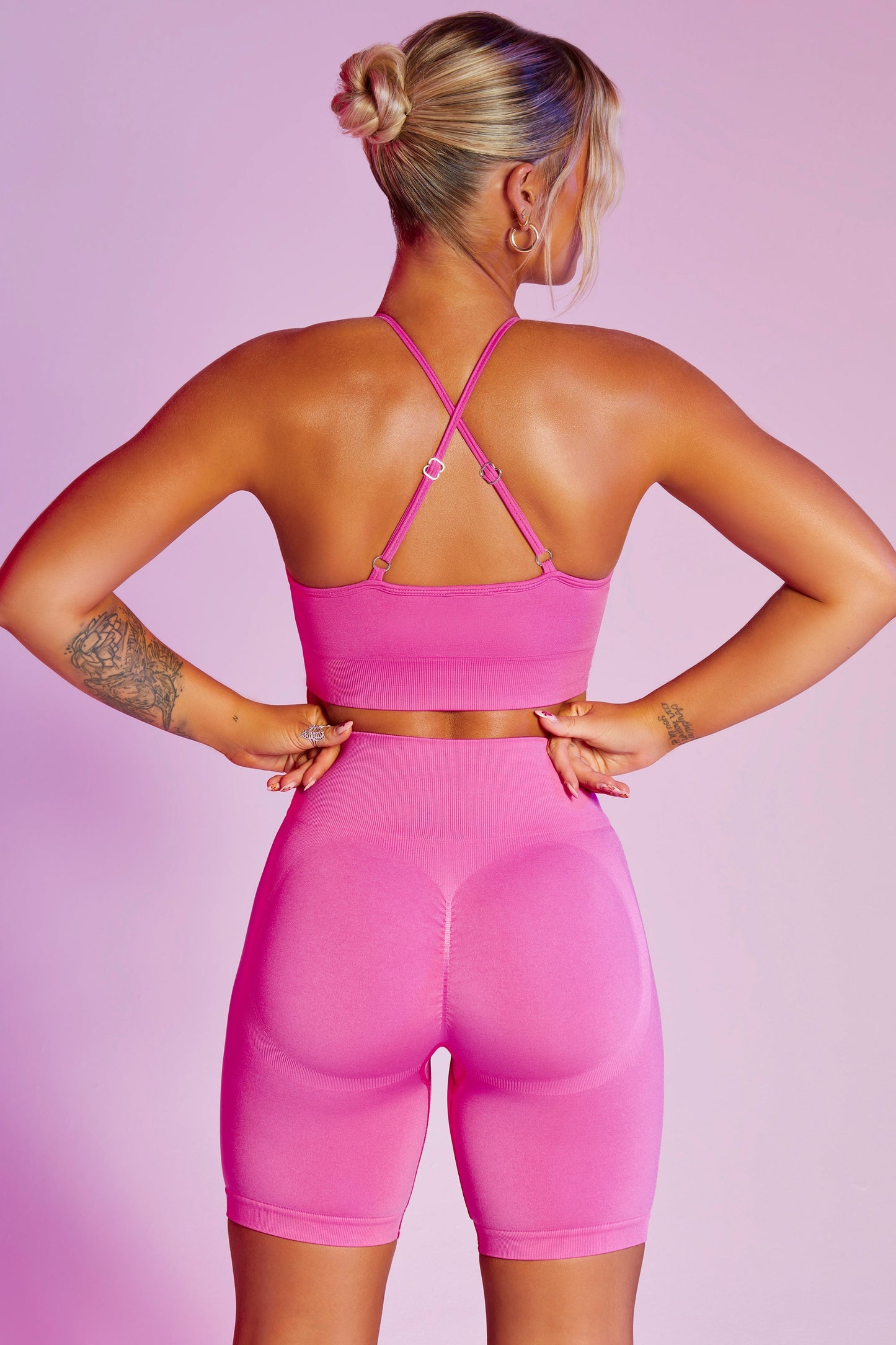 Seamless High Waist Biker Shorts in Pink