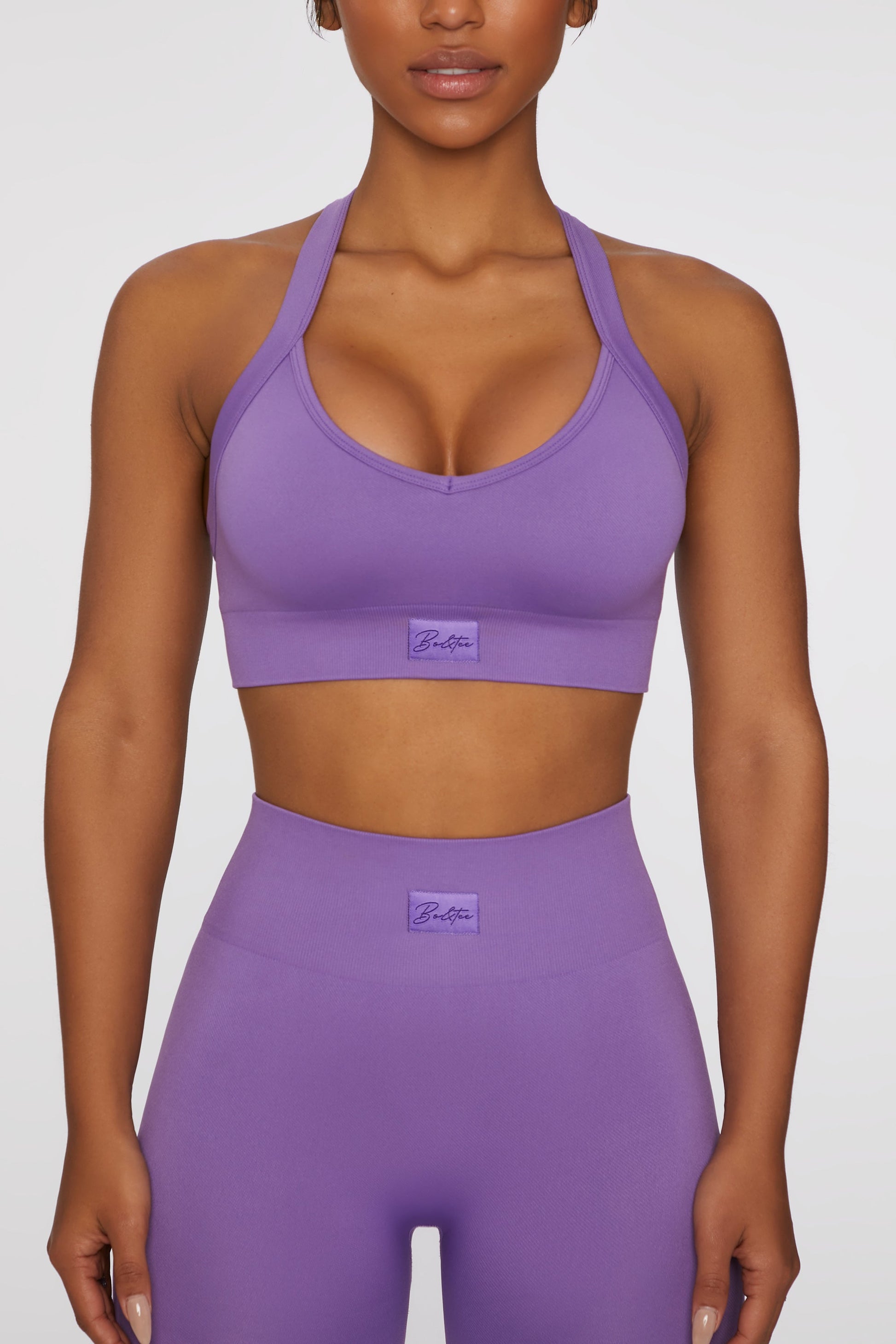 Cross Back Sports Bra in Purple
