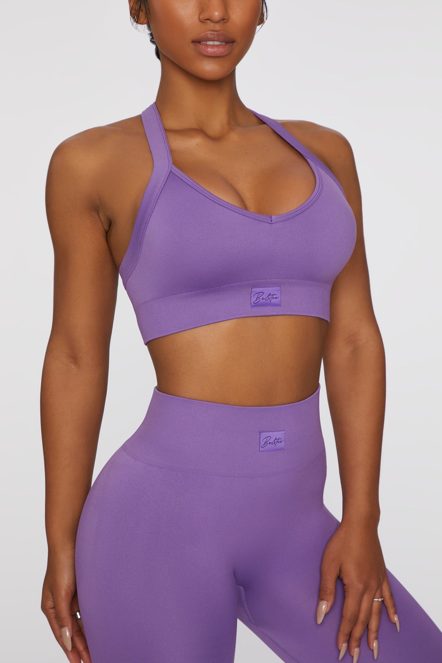 Cross Back Sports Bra in Purple