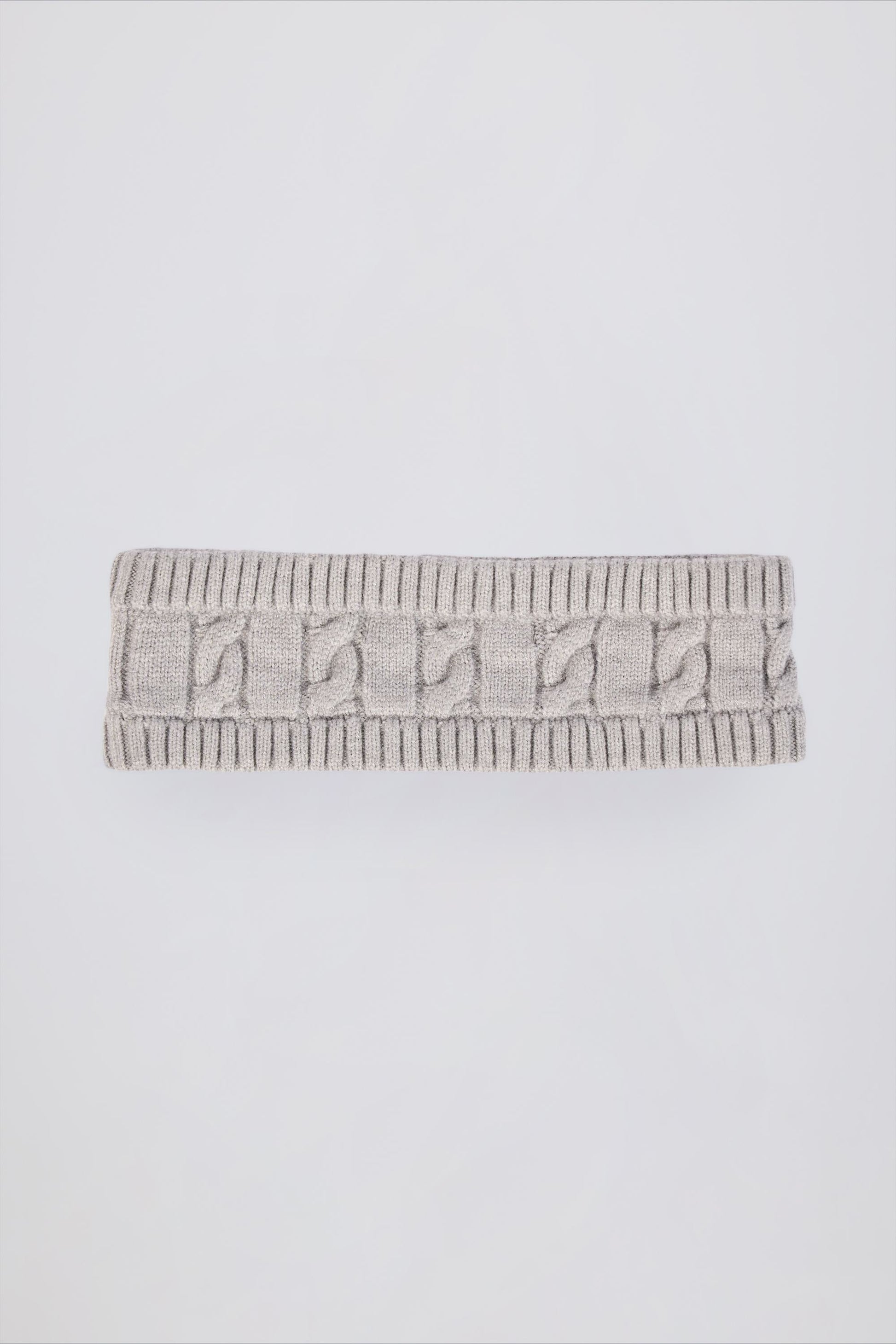 Cable-Knit Headband in Grey Marl