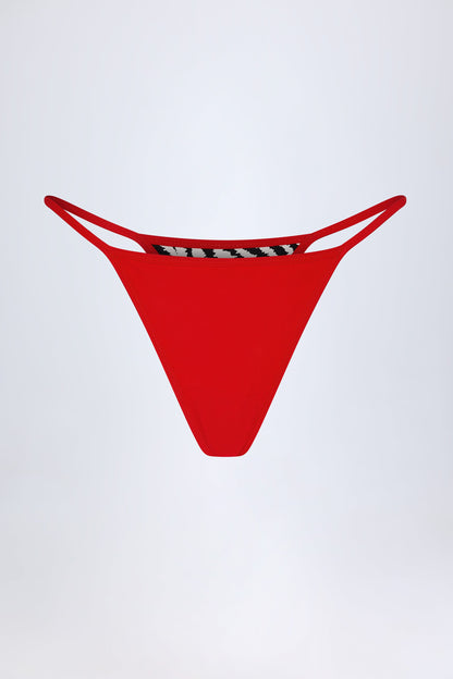 Thong Bikini Bottoms in Zebra Print