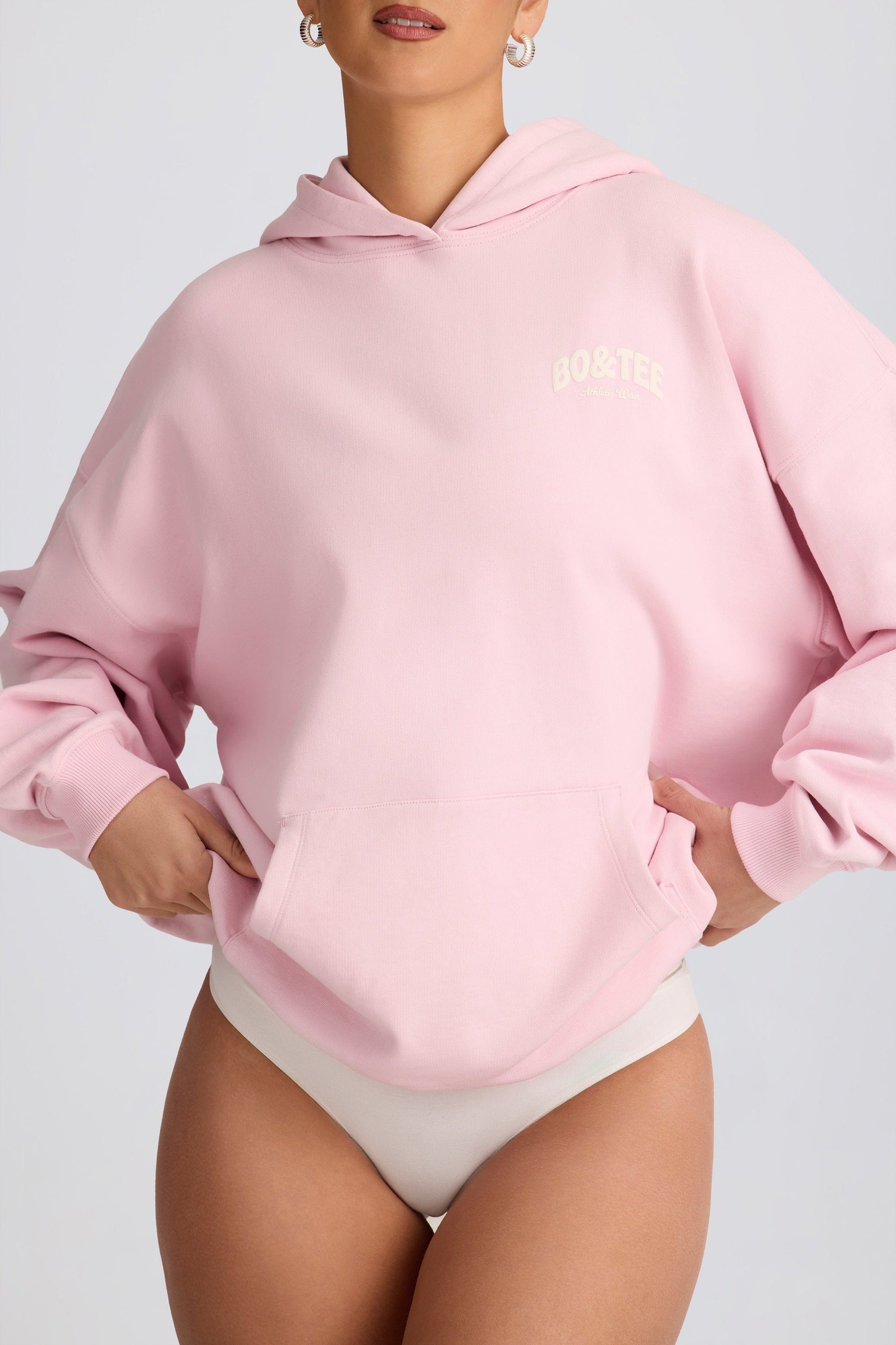 Oversized Hoodie in Soft Pink