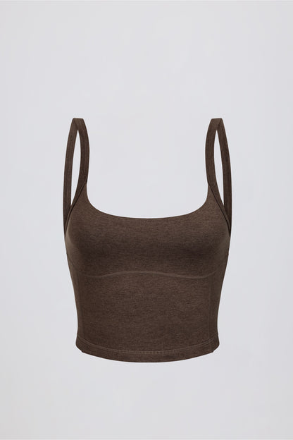 Cropped Tank Top in Pecan Marl