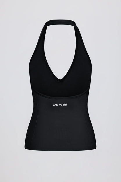Define Luxe Halterneck Tank Top in Black