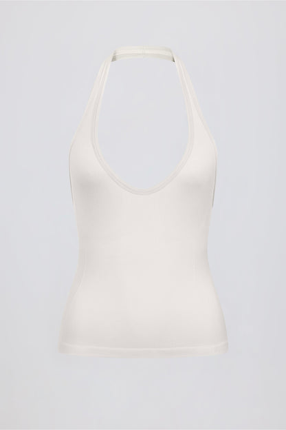 Define Luxe Halterneck Tank Top in White